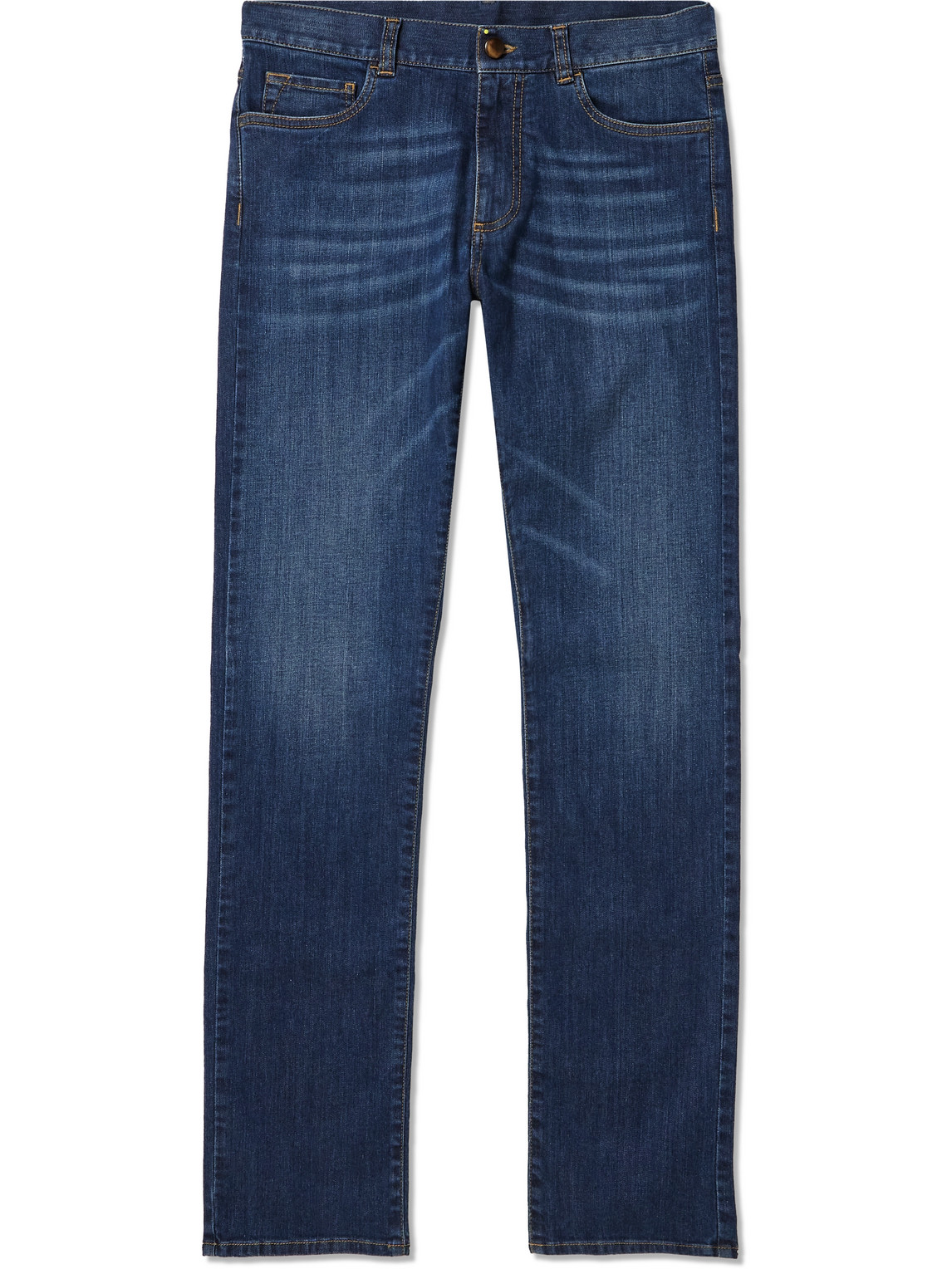 Slim-Fit Straight-Leg Stretch-Denim Jeans
