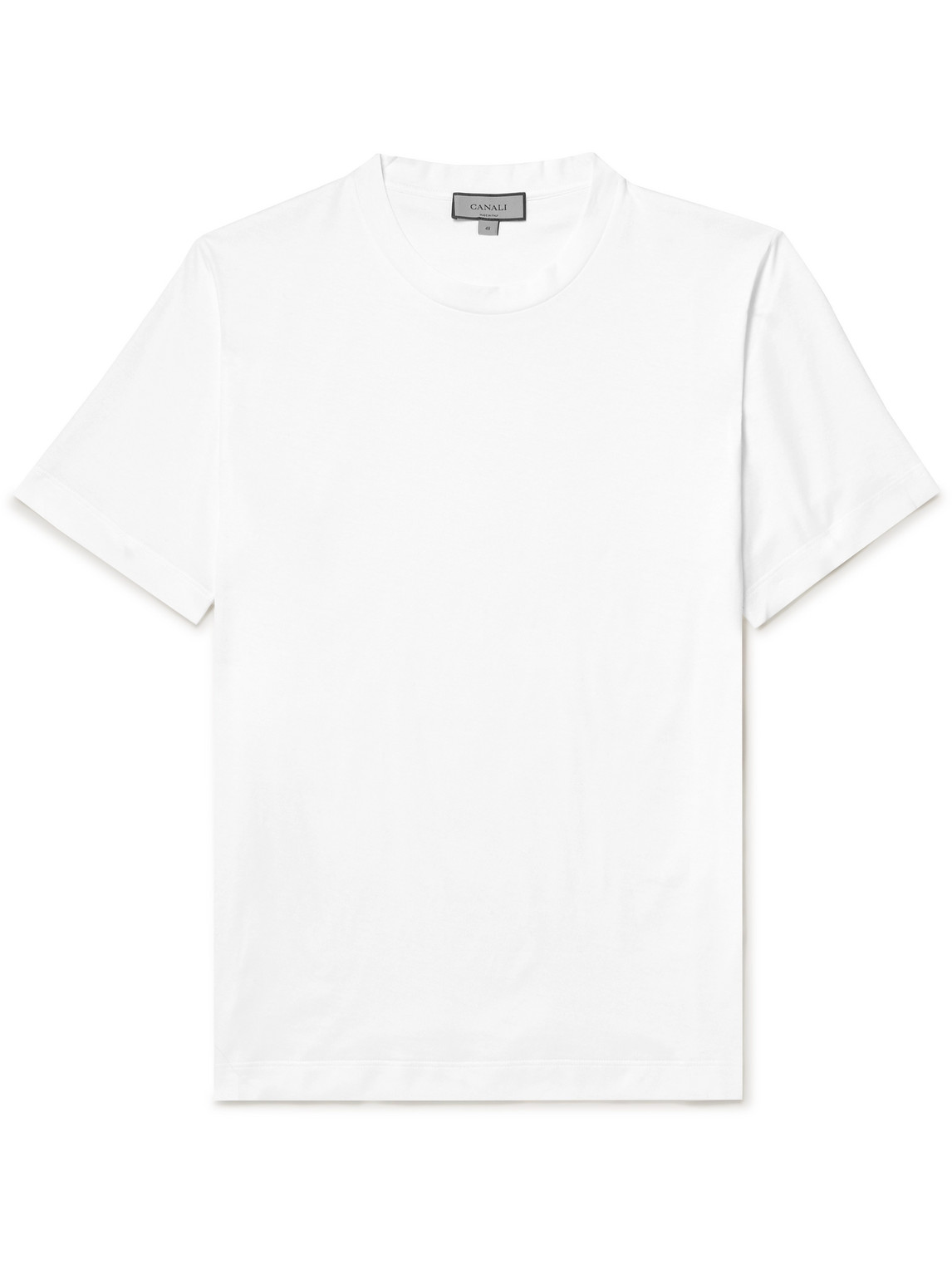 Canali White Cotton T-shirt In White