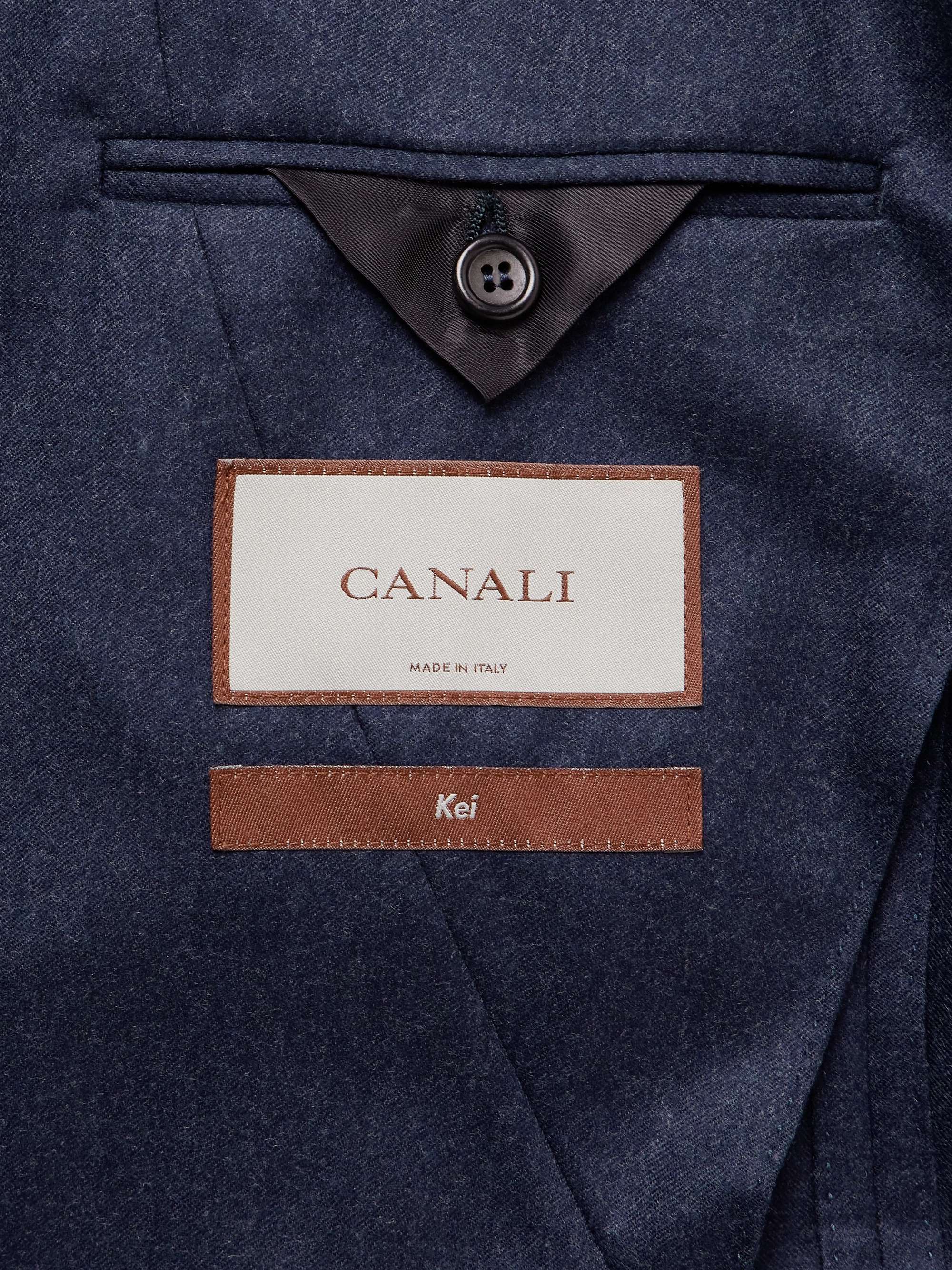CANALI Kei Unstructured Double-Breasted 120s Wool-Flannel Suit Jacket ...
