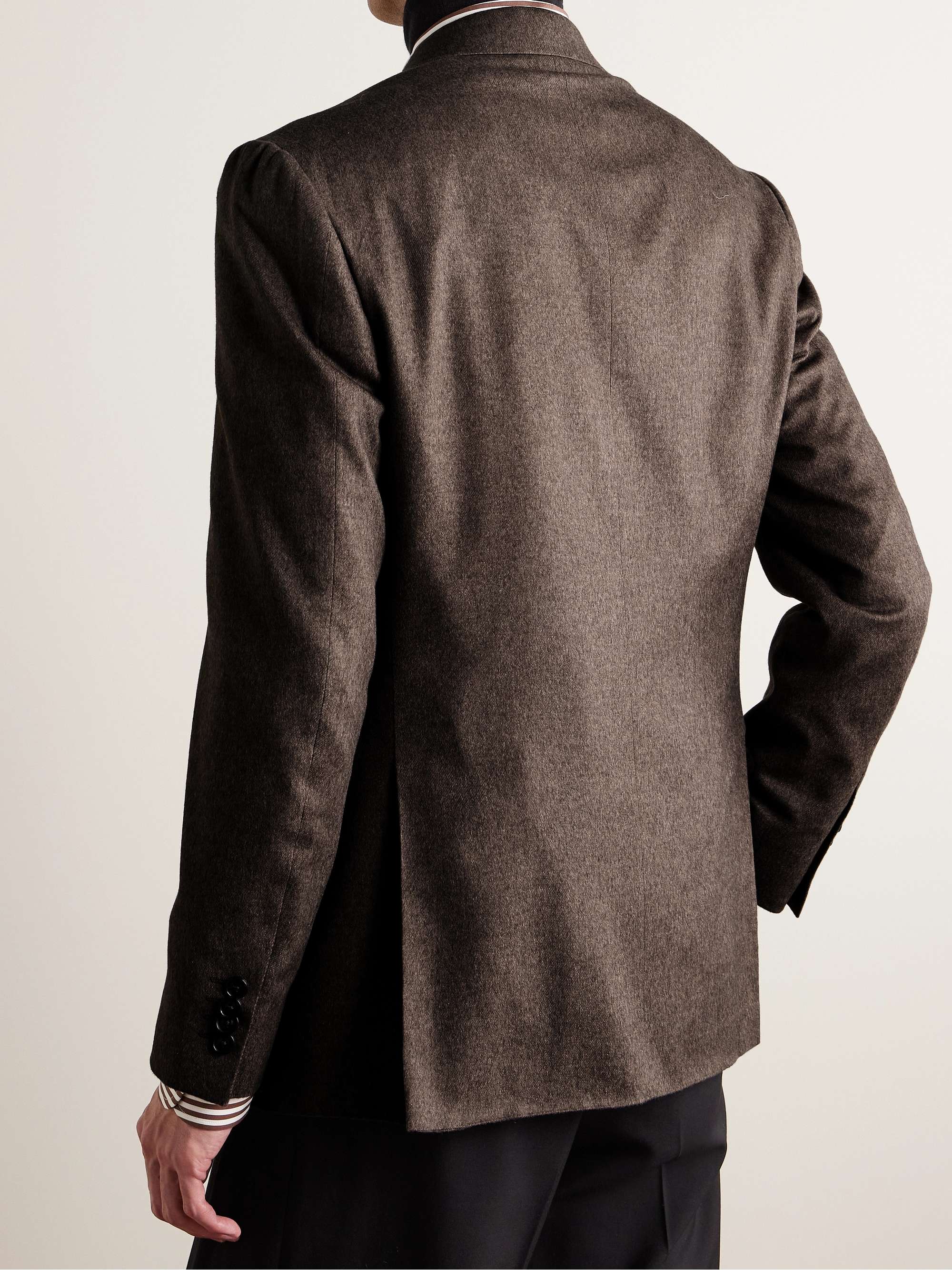 CANALI Double-Breasted Brushed Cashmere and Silk-Blend Twill Blazer for ...