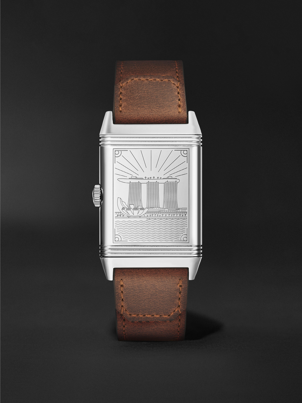 Jaeger-LeCoultre – Reverso Classic Large Small Seconds Singapore Hand-Wound 45.6mm Stainless Steel and Leather Watch, Ref No. JLQ385852G