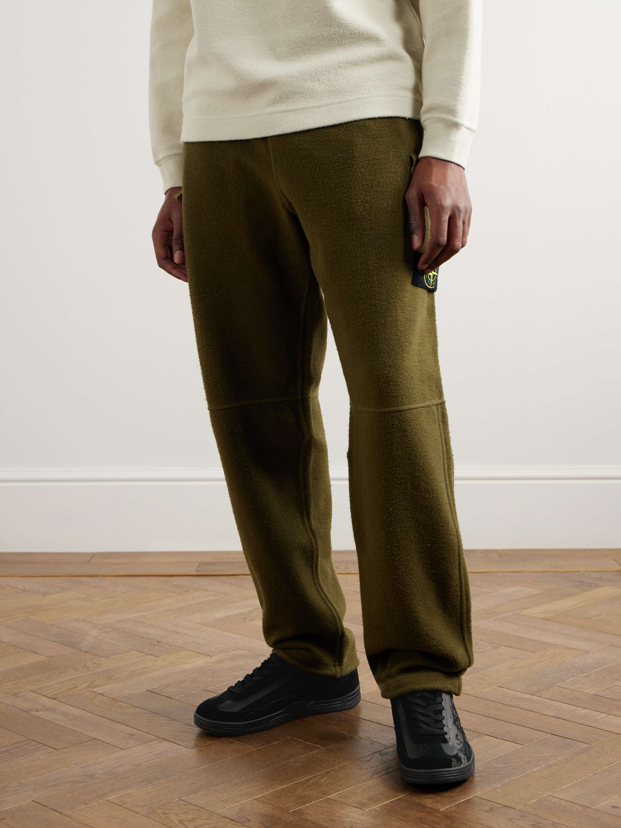STONE ISLAND Rock Printed Leather- and Suede-Trimmed Canvas Sneakers ...