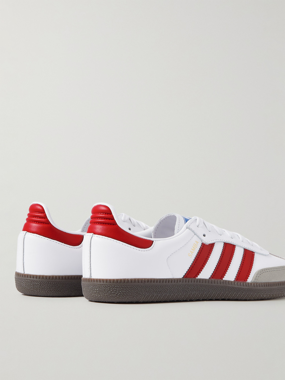 Shop Adidas Originals Samba Og Suede-trimmed Leather Sneakers In White