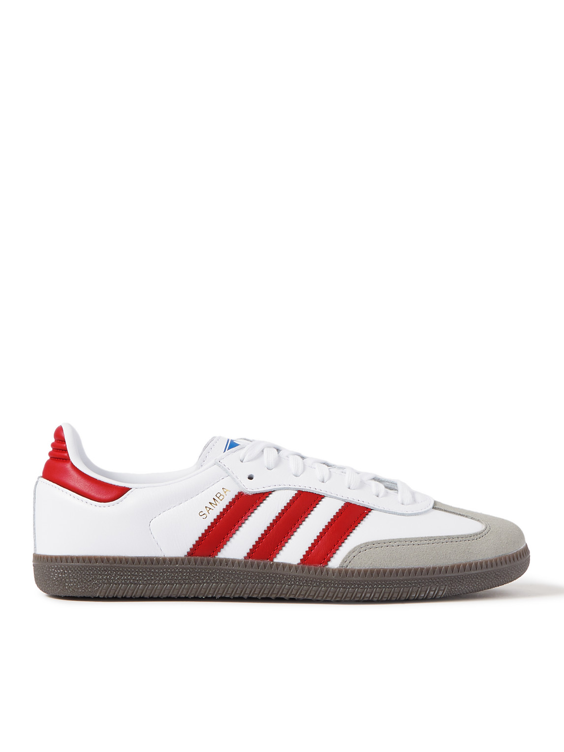 Shop Adidas Originals Samba Og Suede-trimmed Leather Sneakers In White