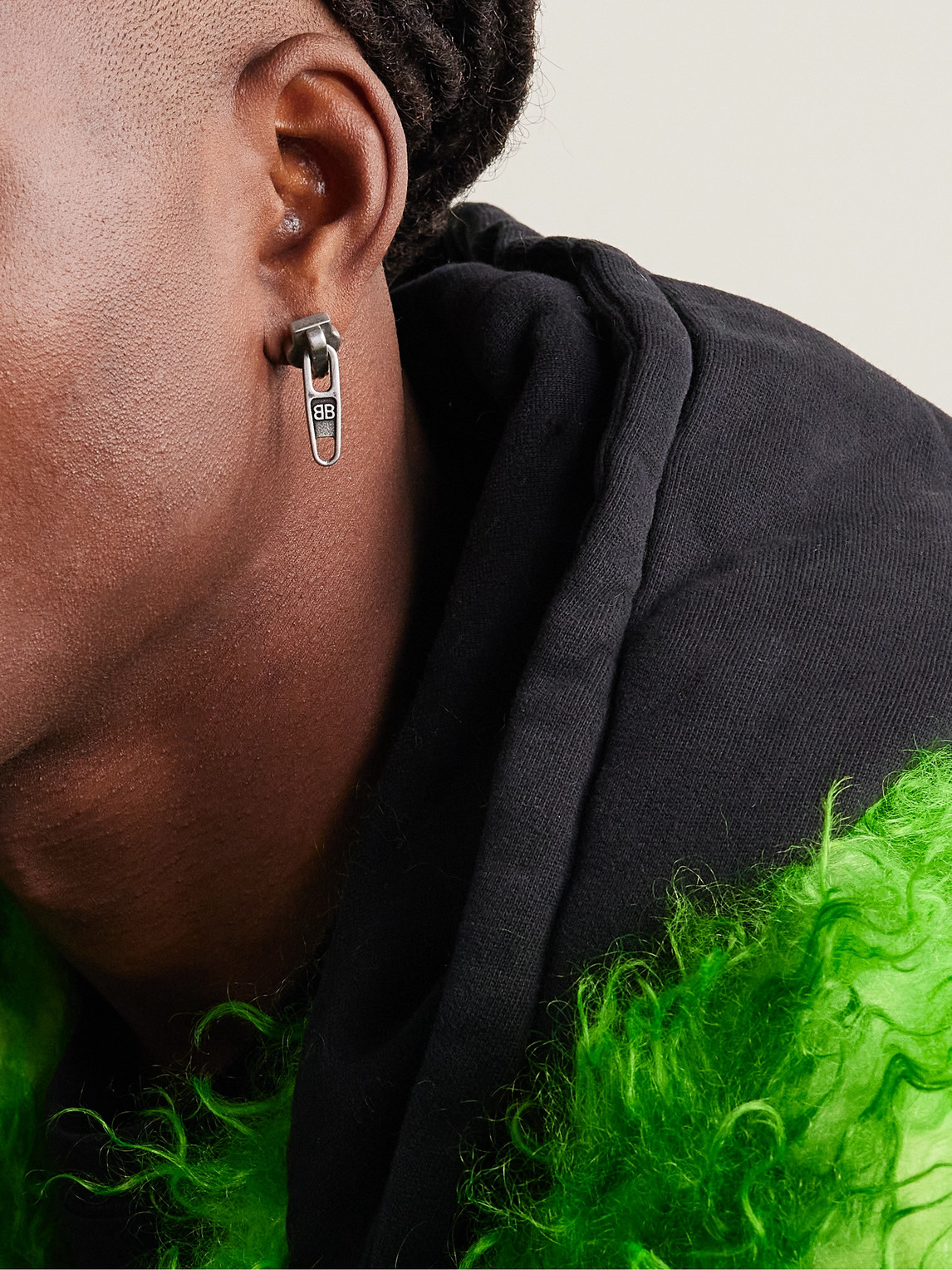 Balenciaga Zip-Up XS Silver-Tone Earrings | Smart Closet