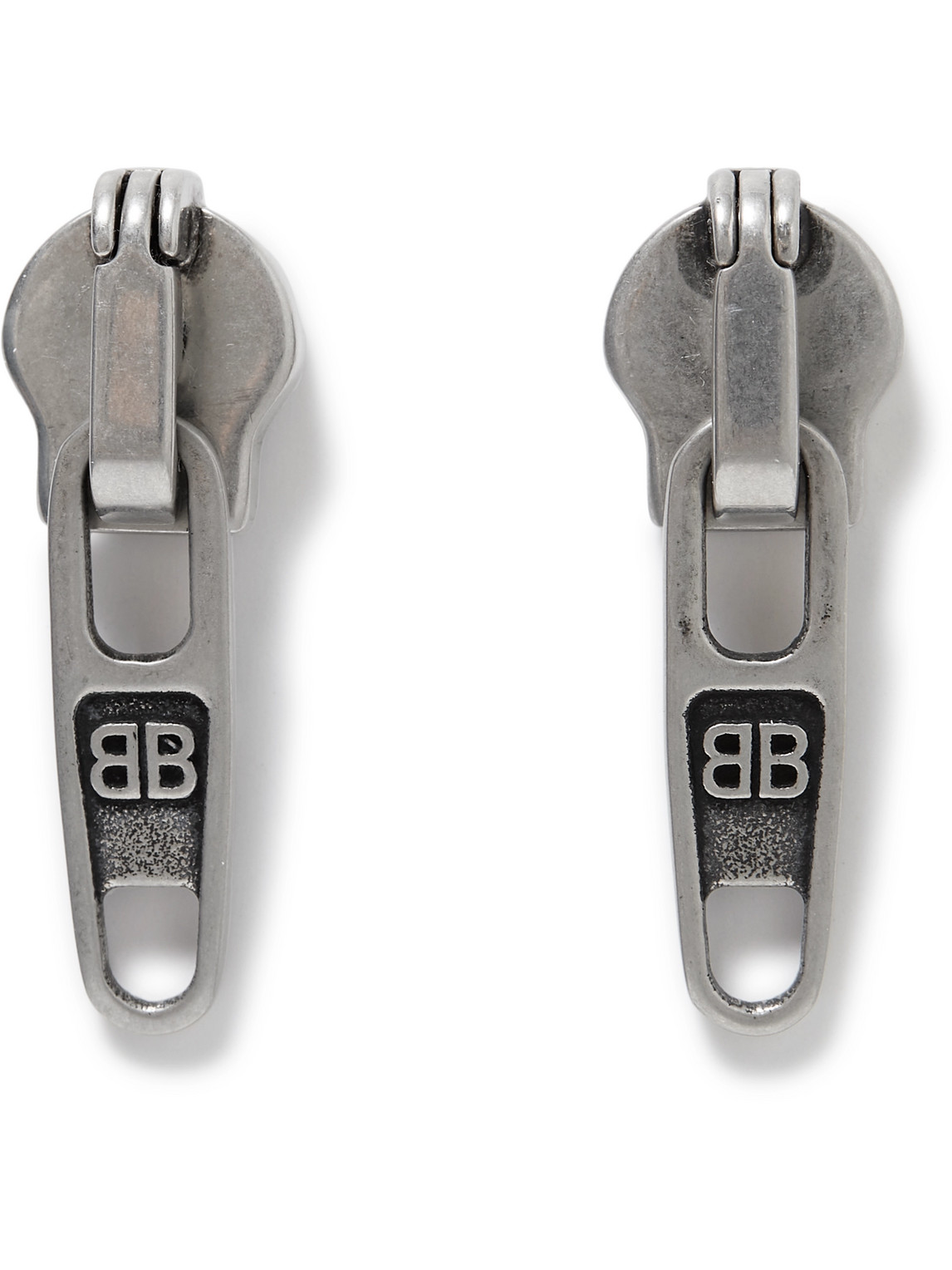 Balenciaga Zip-up Xs Silver-tone Earrings