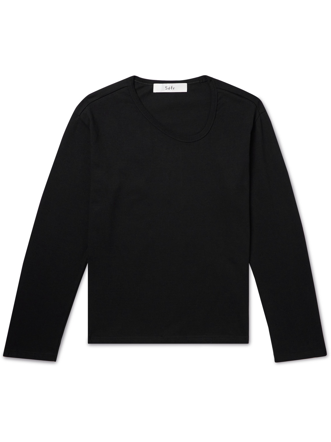 Séfr Black Uneven Long Sleeve T-shirt | ModeSens