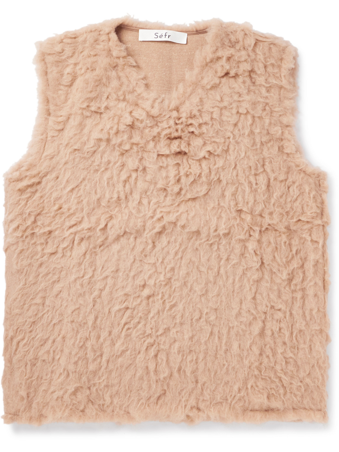 Séfr Alonzo Alpaca And Wool-blend Jumper Waistcoat In Brown