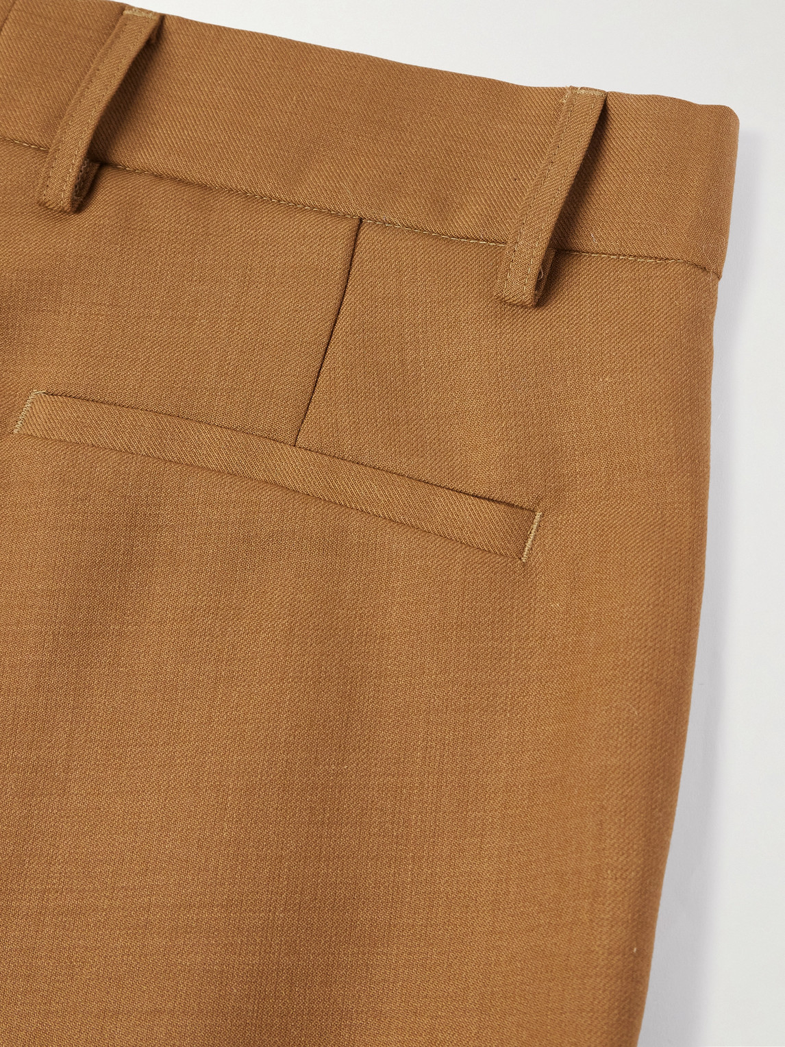 Shop Séfr Straight-leg Drill Suit Trousers In Brown