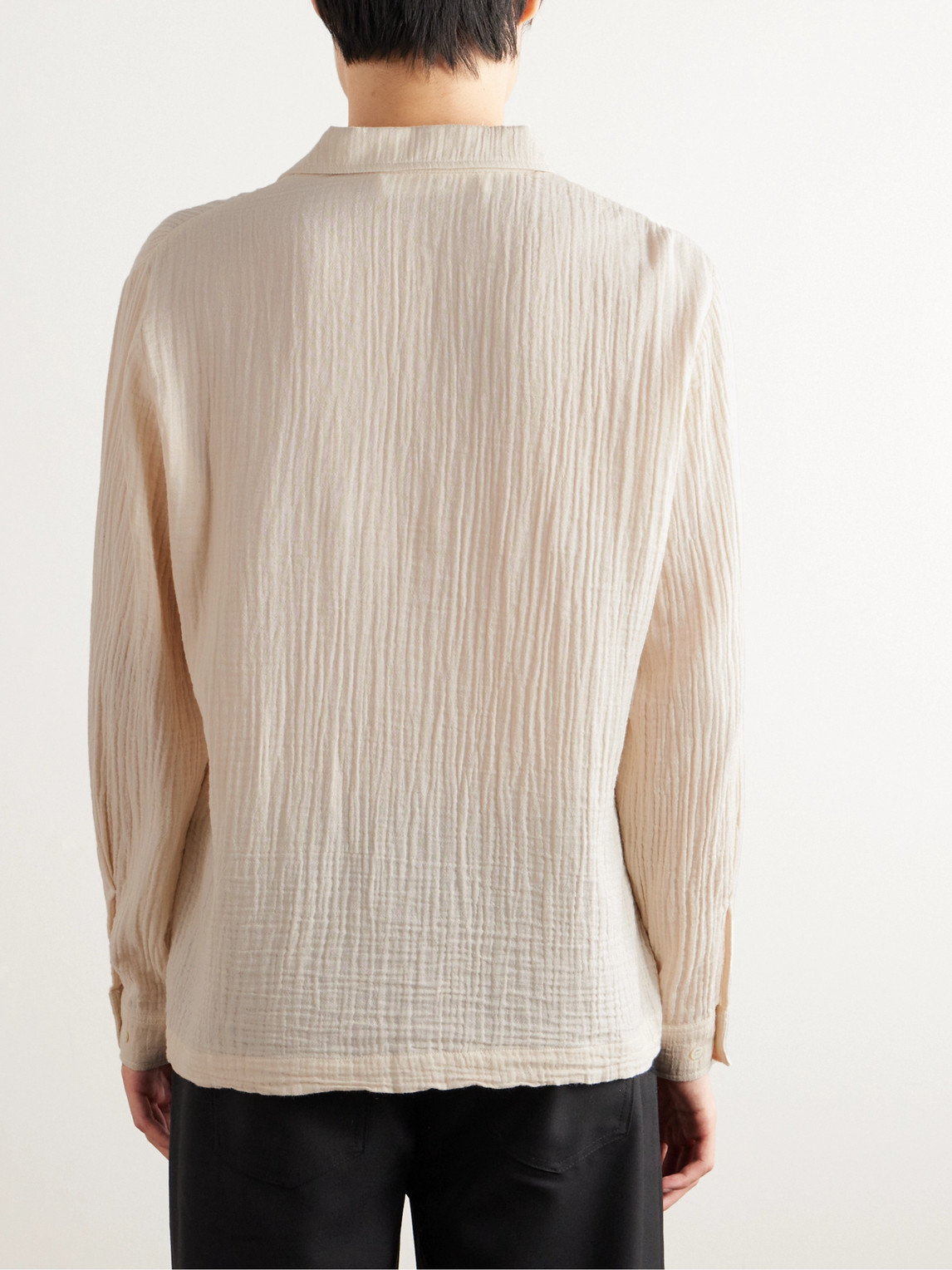 Séfr Ripley Textured Organic Cotton-Blend Voile Shirt | Smart Closet
