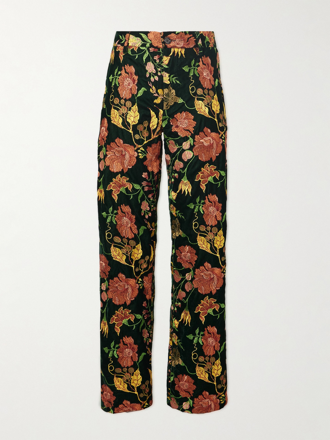 m*i様 Sefr RICHIE TROUSER Séfr Richie Floral-embroidered Trousers In Green | ModeSens