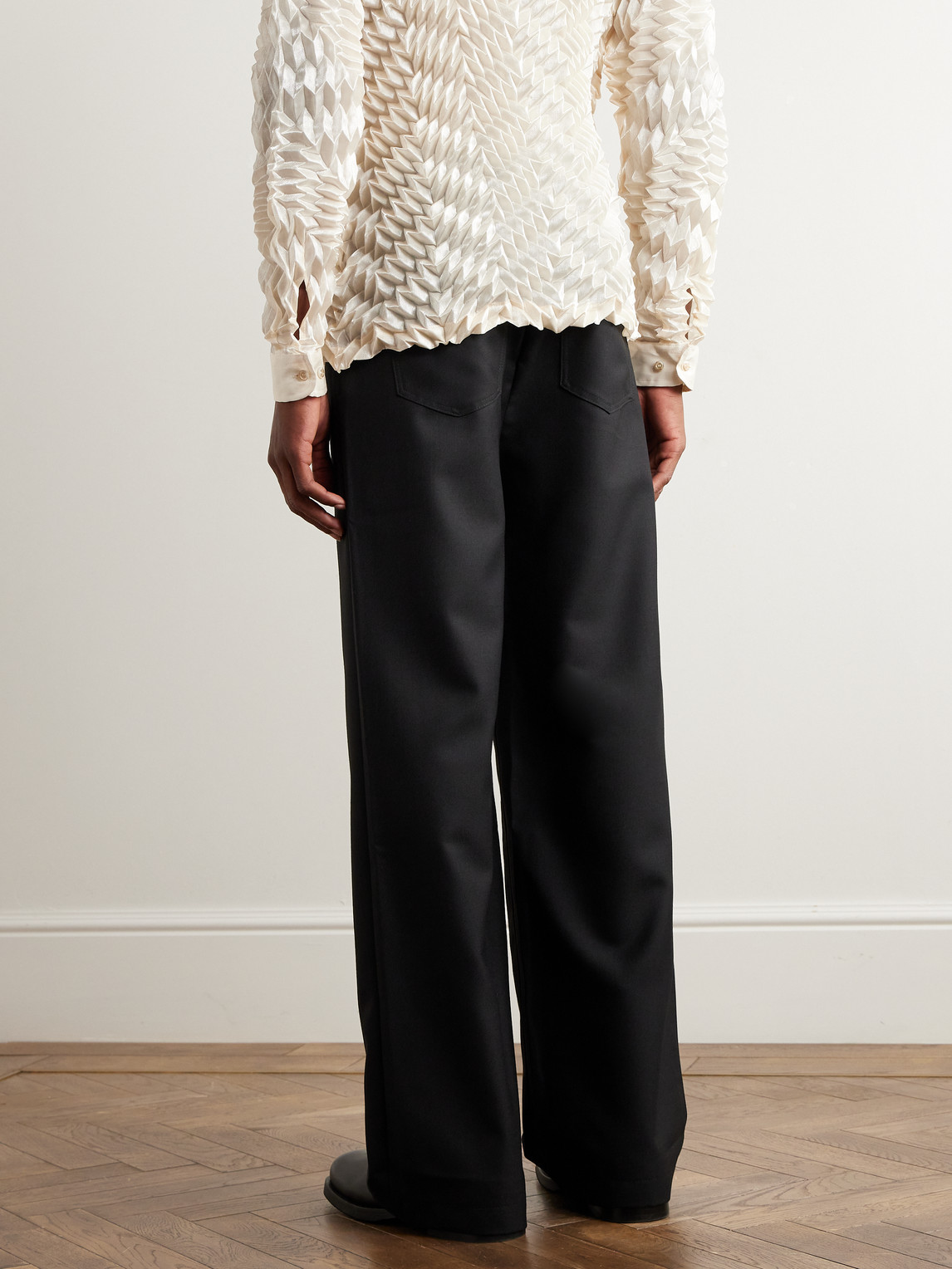 SÉFR JIRO WIDE-LEG WOOL-BLEND TWILL TROUSERS
