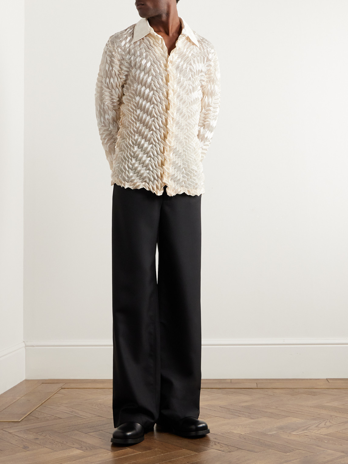 SÉFR JIRO WIDE-LEG WOOL-BLEND TWILL TROUSERS