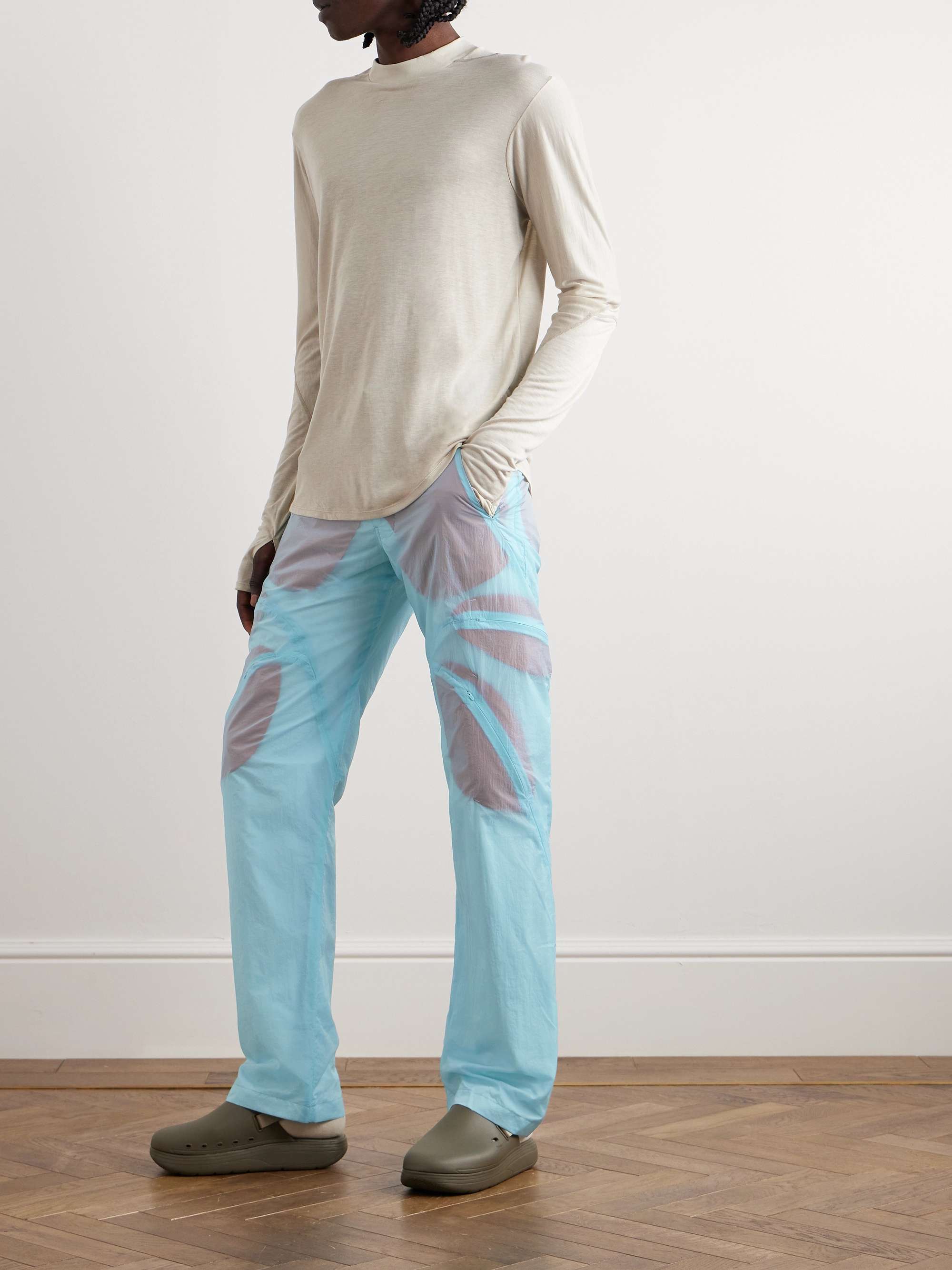 POST ARCHIVE FACTION 5.0+ Center Straight-Leg Crinkled-Shell Trousers