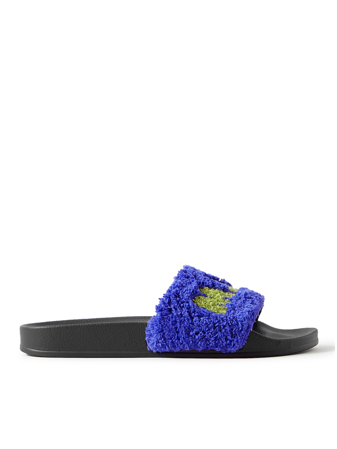 Marni Logo Flat Slides In Blue