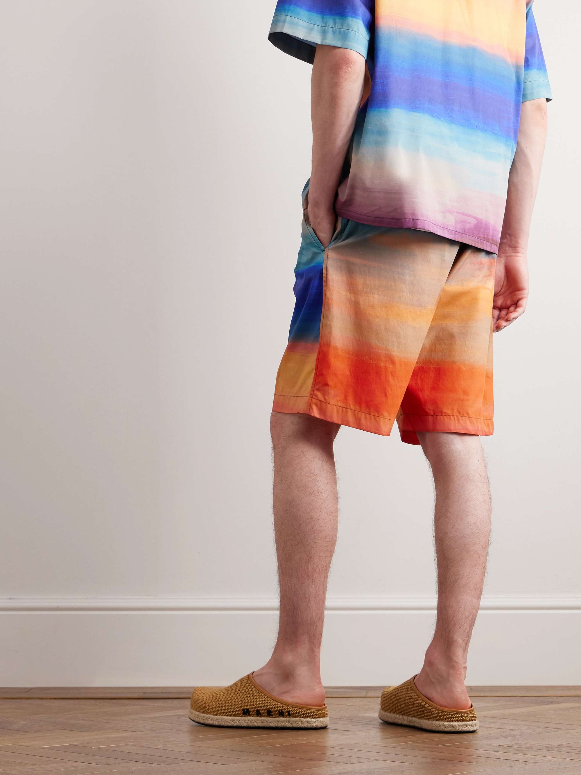 MARNI + Flaminia Veronesi Dark Side of the Moon Straight-Leg Printed Cotton-Poplin Shorts