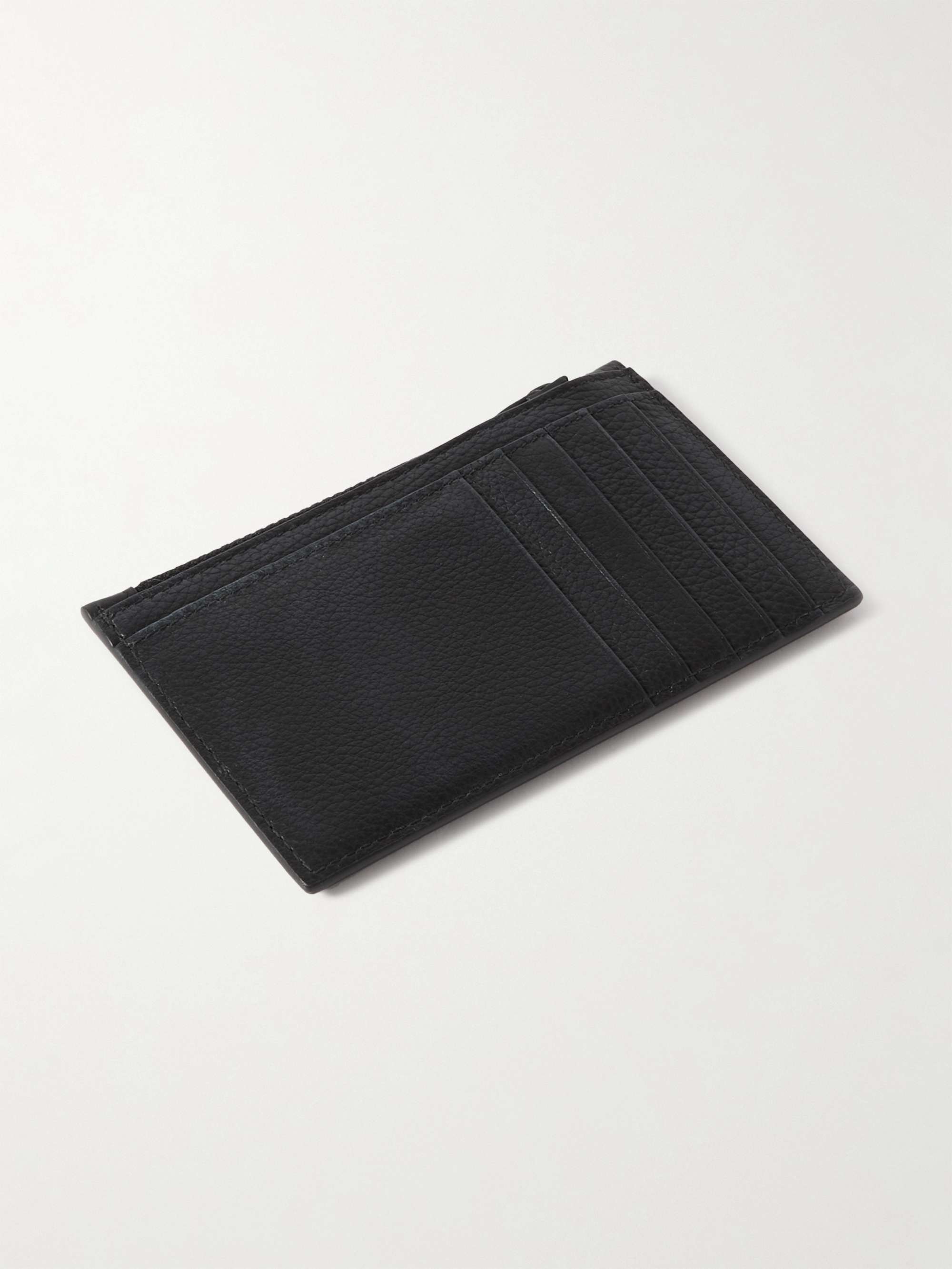 BALENCIAGA Logo-Print Embossed Full-Grain Leather Cardholder