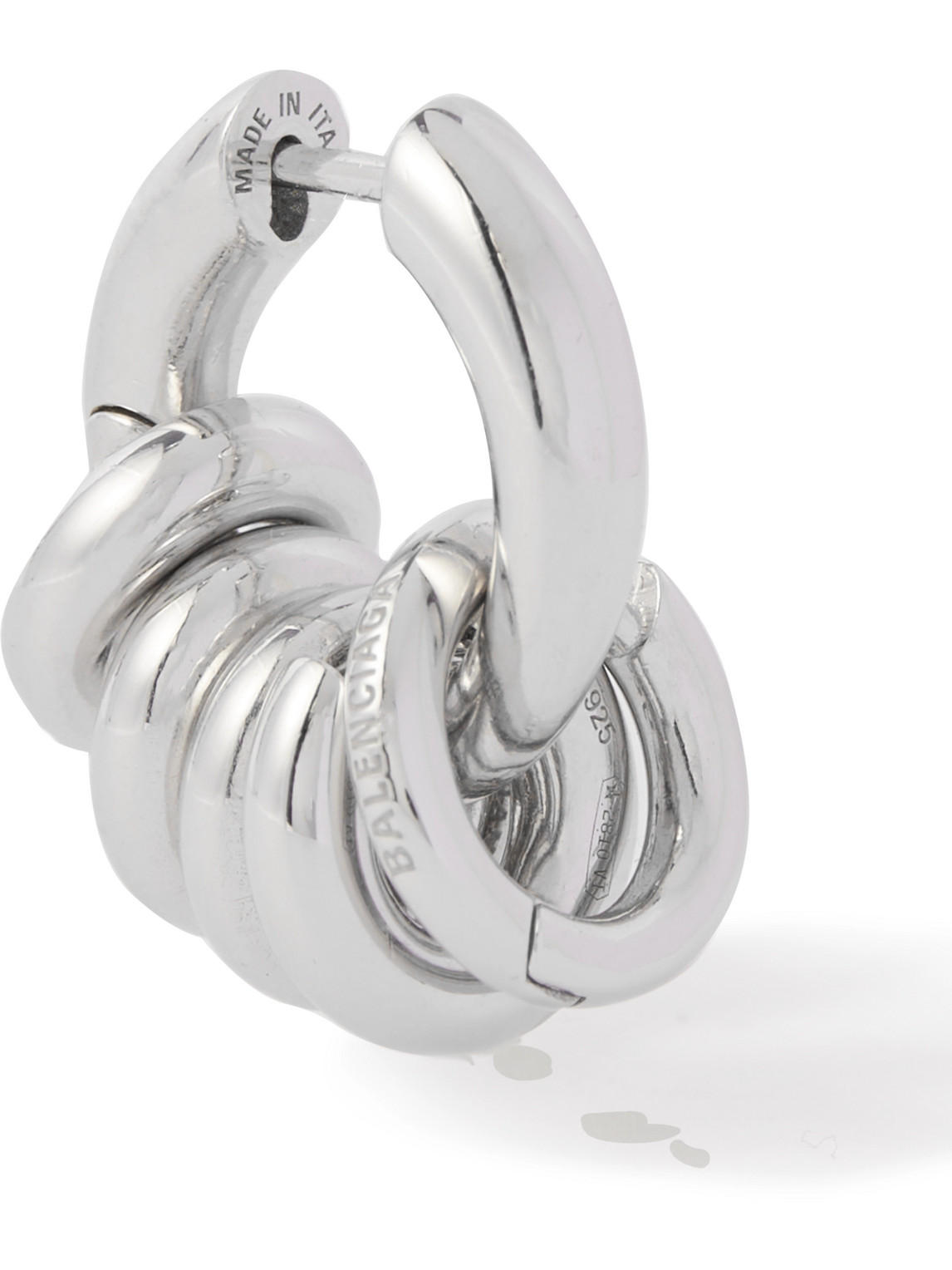 Balenciaga Force Skate Silver-tone Single Hoop Earring