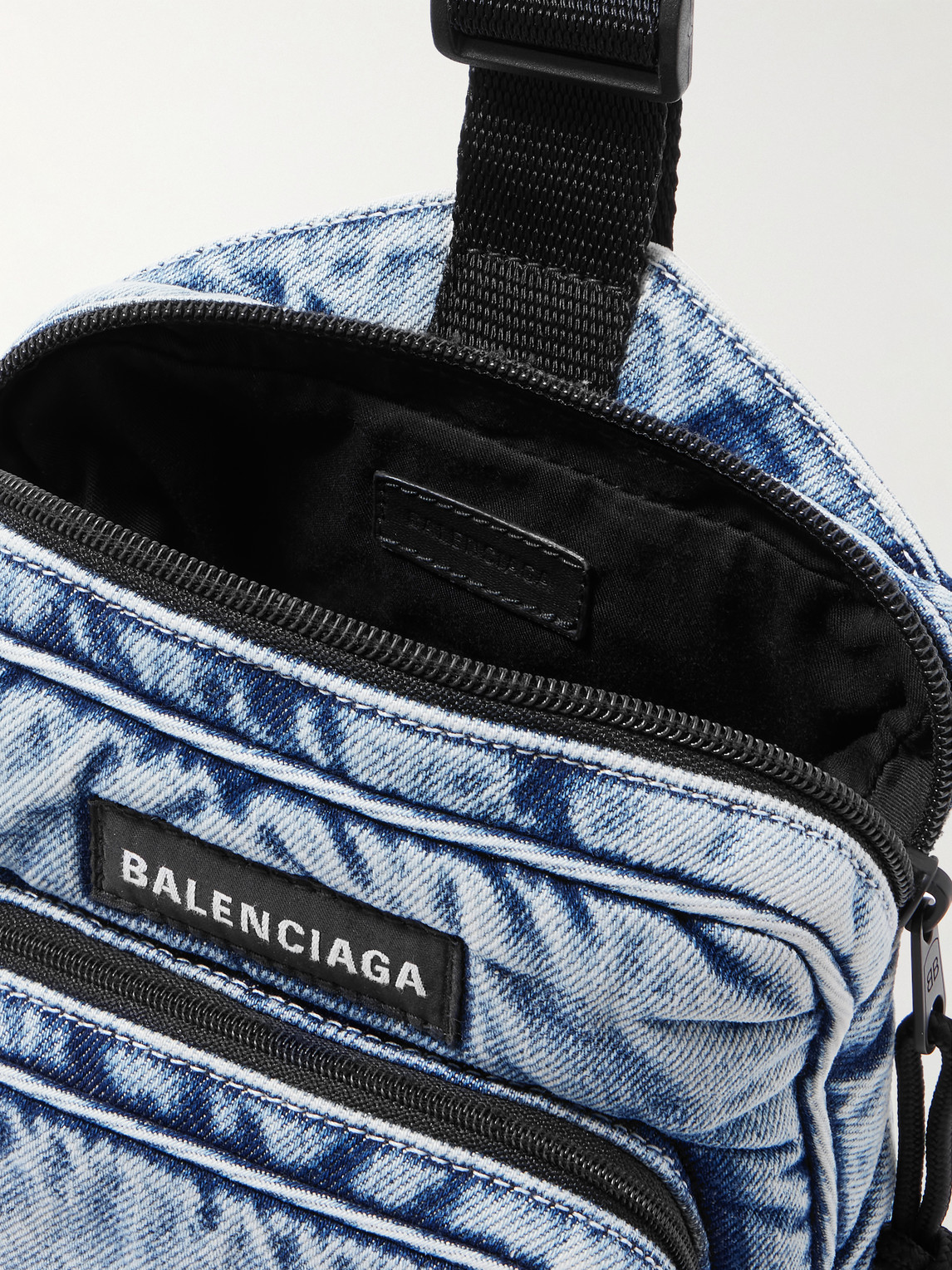 Shop Balenciaga Explorer Logo-appliquéd Nylon-twill Messenger Bag In Blue