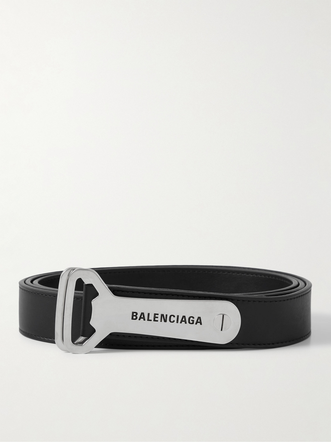 Balenciaga - Bottle Opener 3cm Embellished Leather Belt - Curated