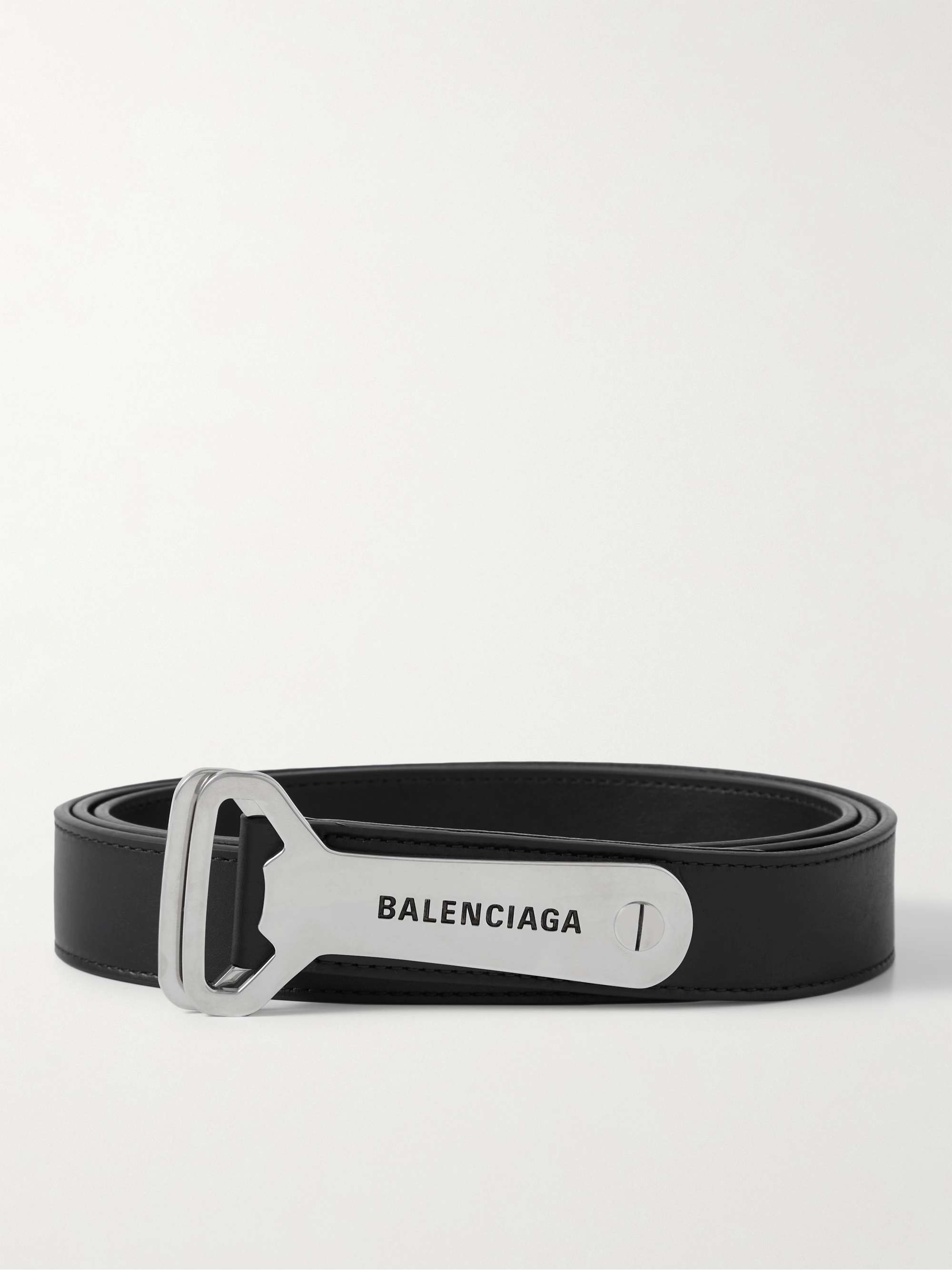 Balenciaga Men's Logo-embellished Leather Belt