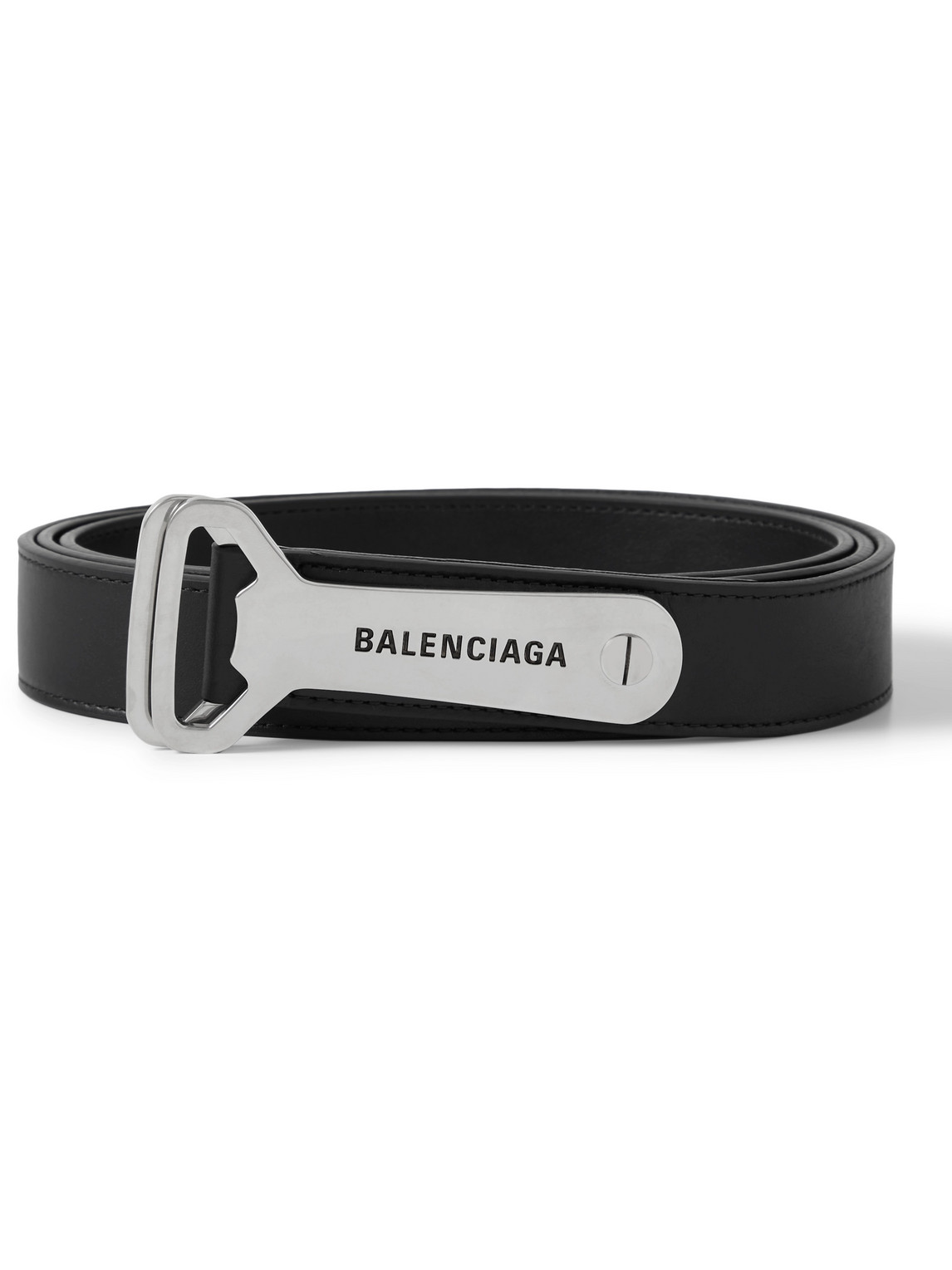 Balenciaga Bottle Opener 3cm Embellished Leather Belt In Black