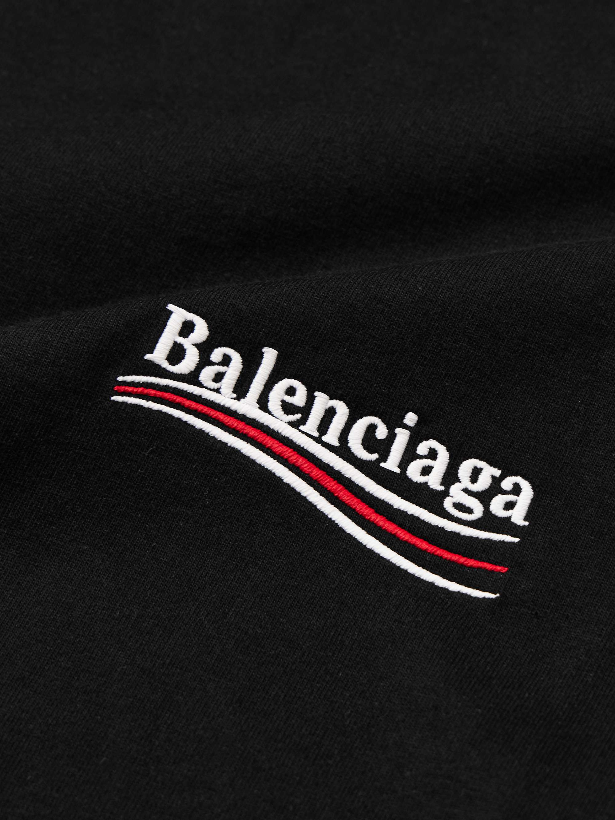 BALENCIAGA Logo-Embroidered Cotton-Jersey T-Shirt