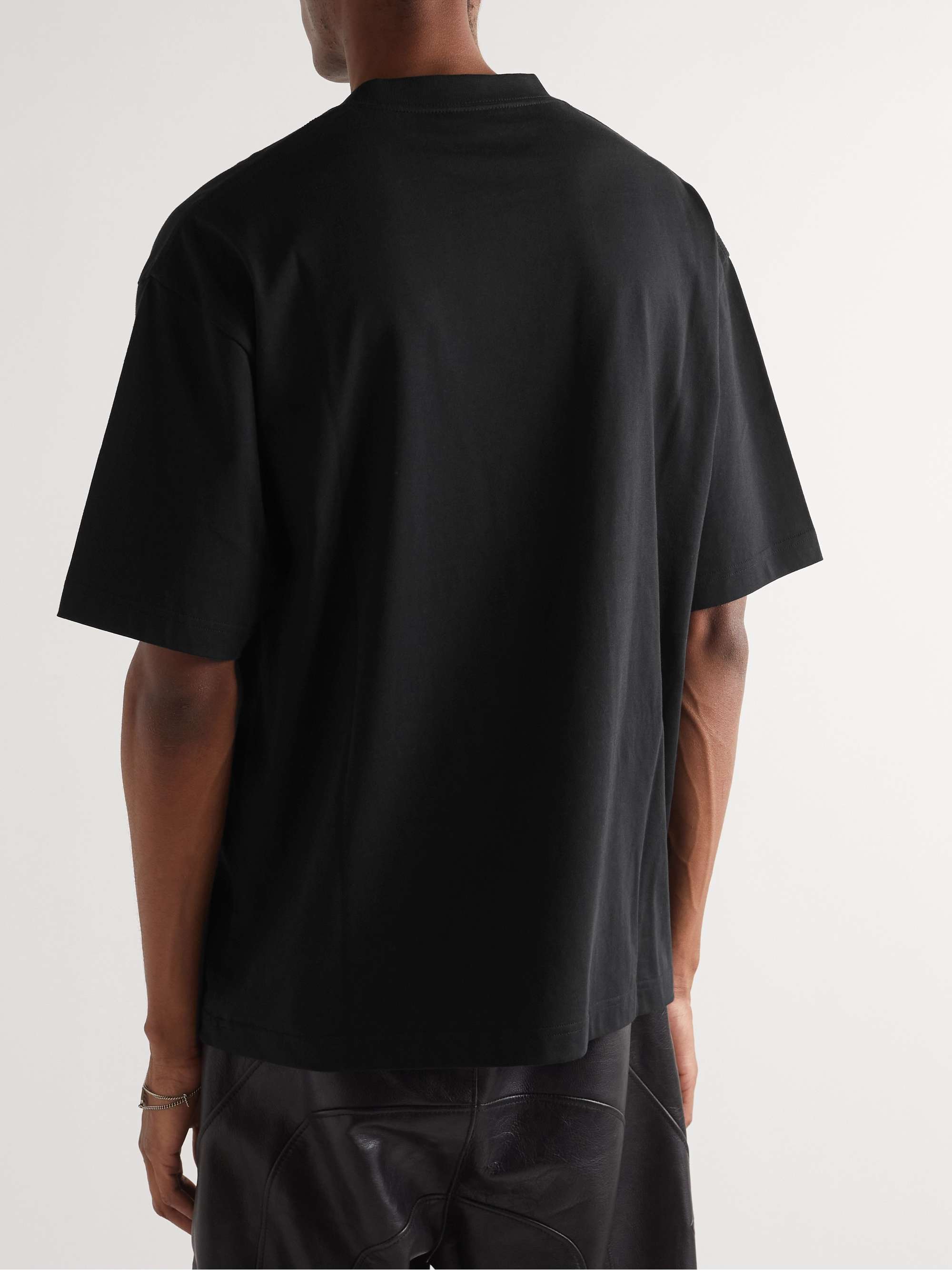 BALENCIAGA Oversized Logo-Embroidered Cotton-Jersey T-Shirt