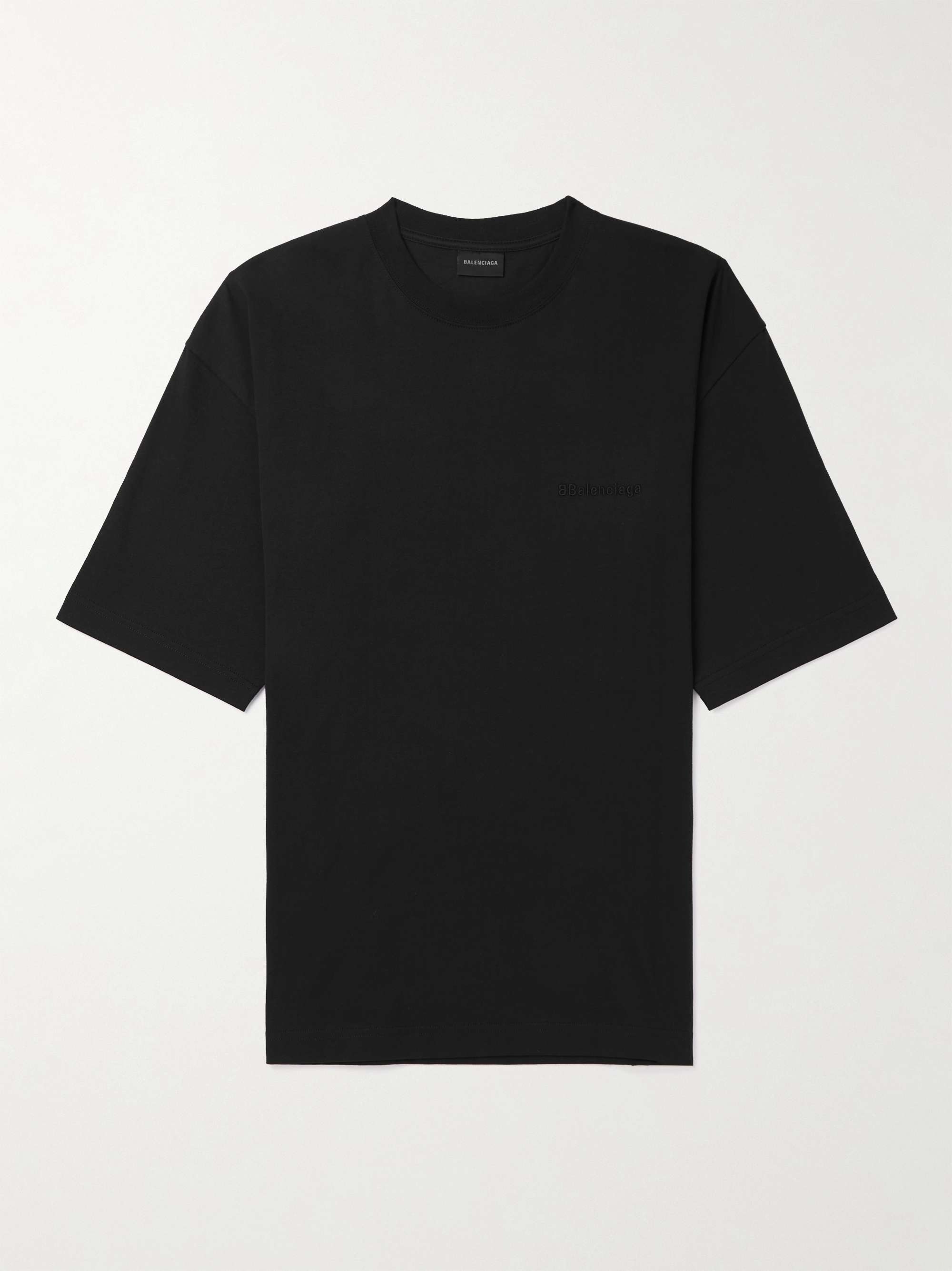 BALENCIAGA Logo-Embroidered Cotton-Jersey T-Shirt for Men | MR PORTER