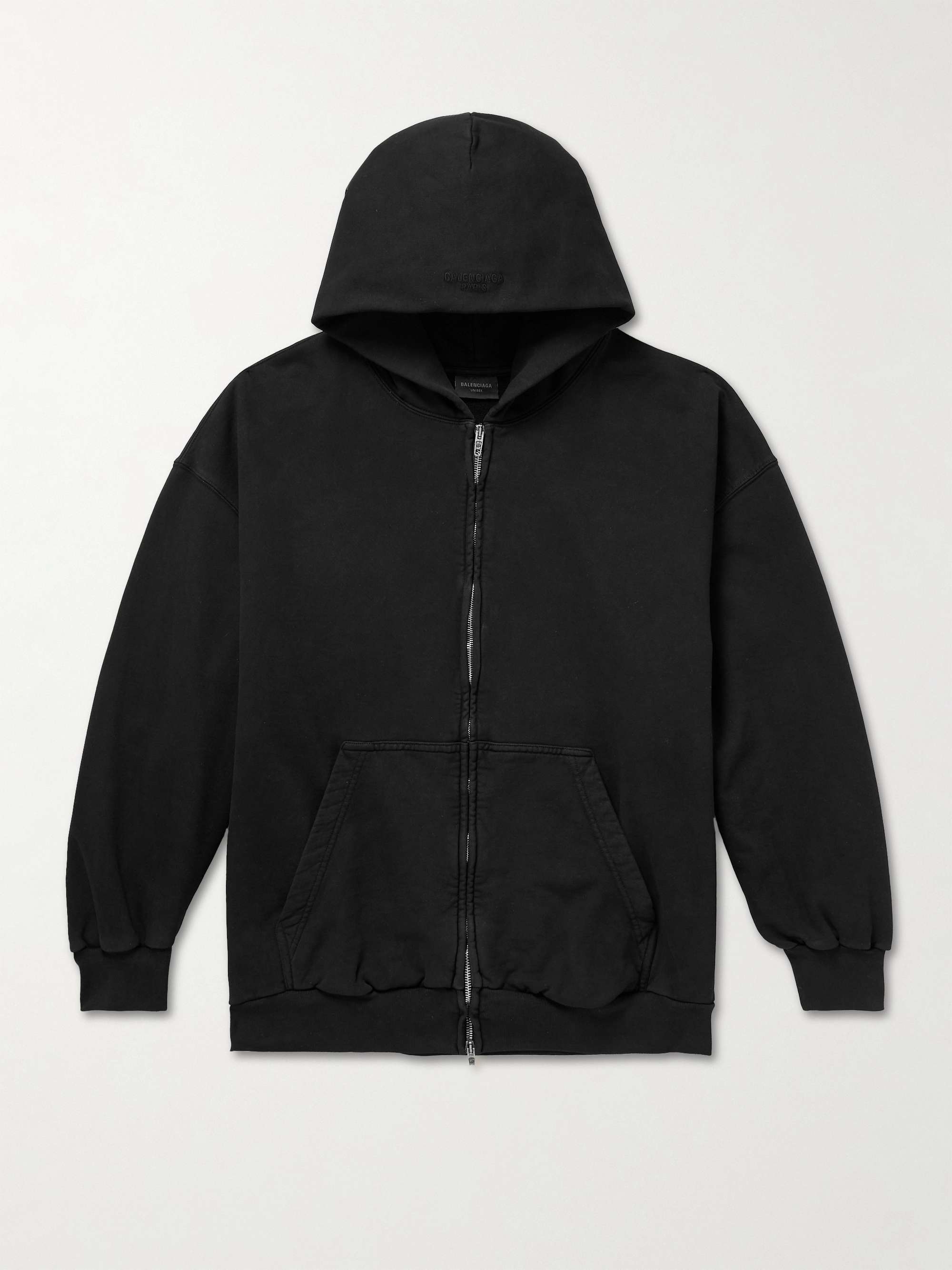 BALENCIAGA Cotton-Jersey Zip-Up Hoodie for Men | MR PORTER