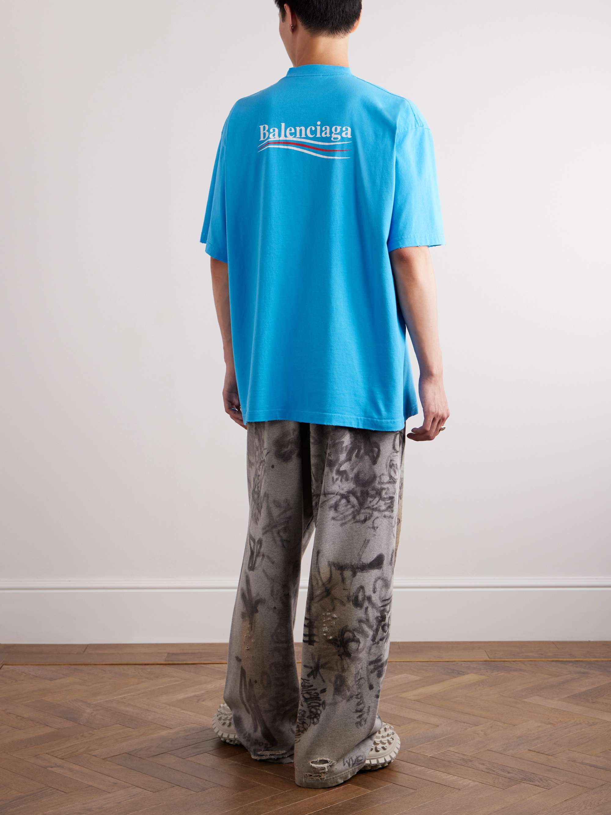 Balenciaga Oversized Printed Cotton-jersey T-Shirt