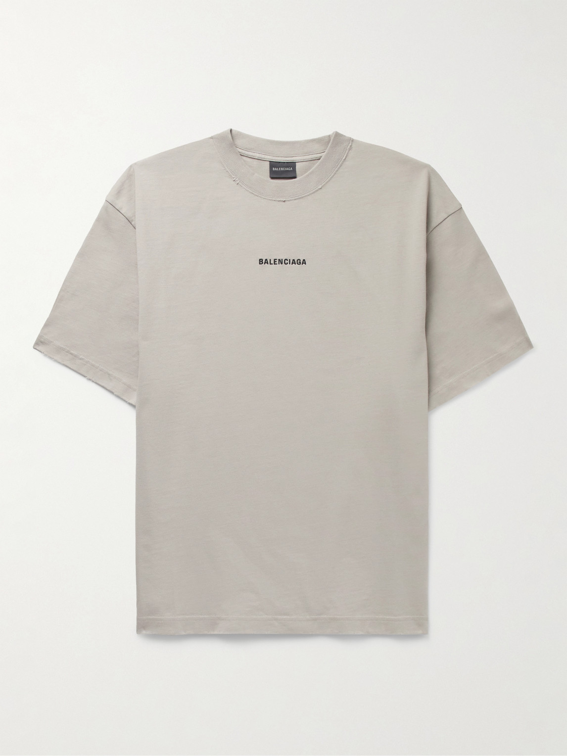 Balenciaga Distressed Logo-Embroidered Cotton-Jersey T-Shirt - Men