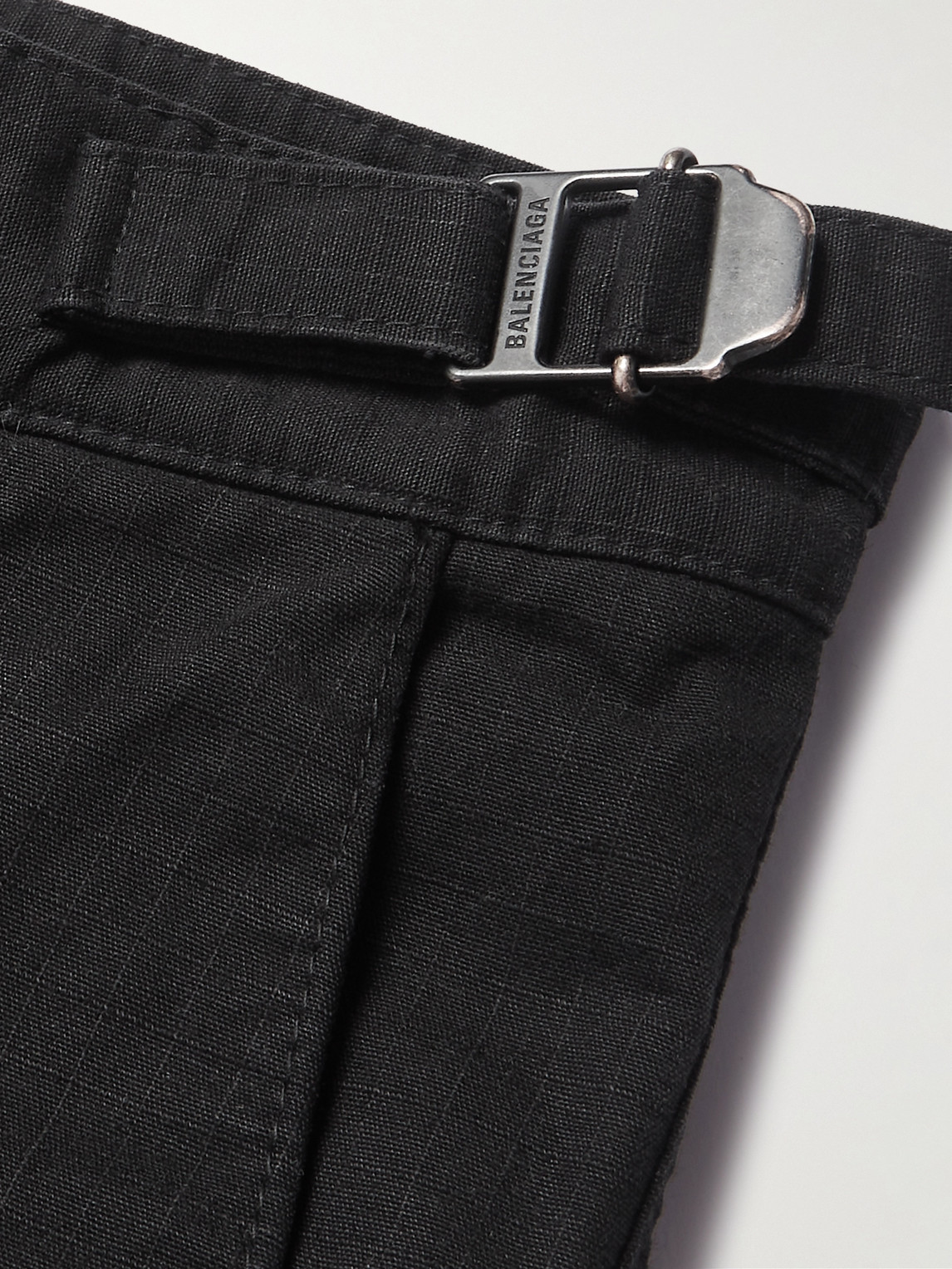 Shop Balenciaga Wide-leg Cotton Cargo Trousers In Black