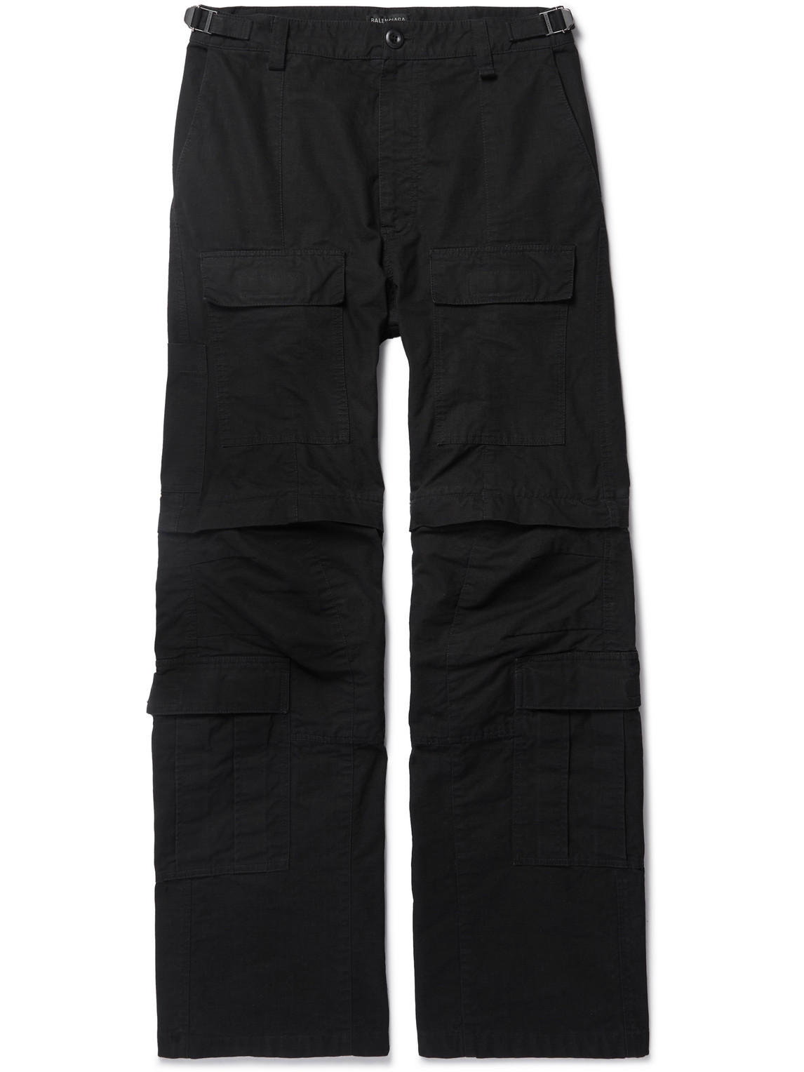 Balenciaga Wide-leg Cotton Cargo Trousers In Black