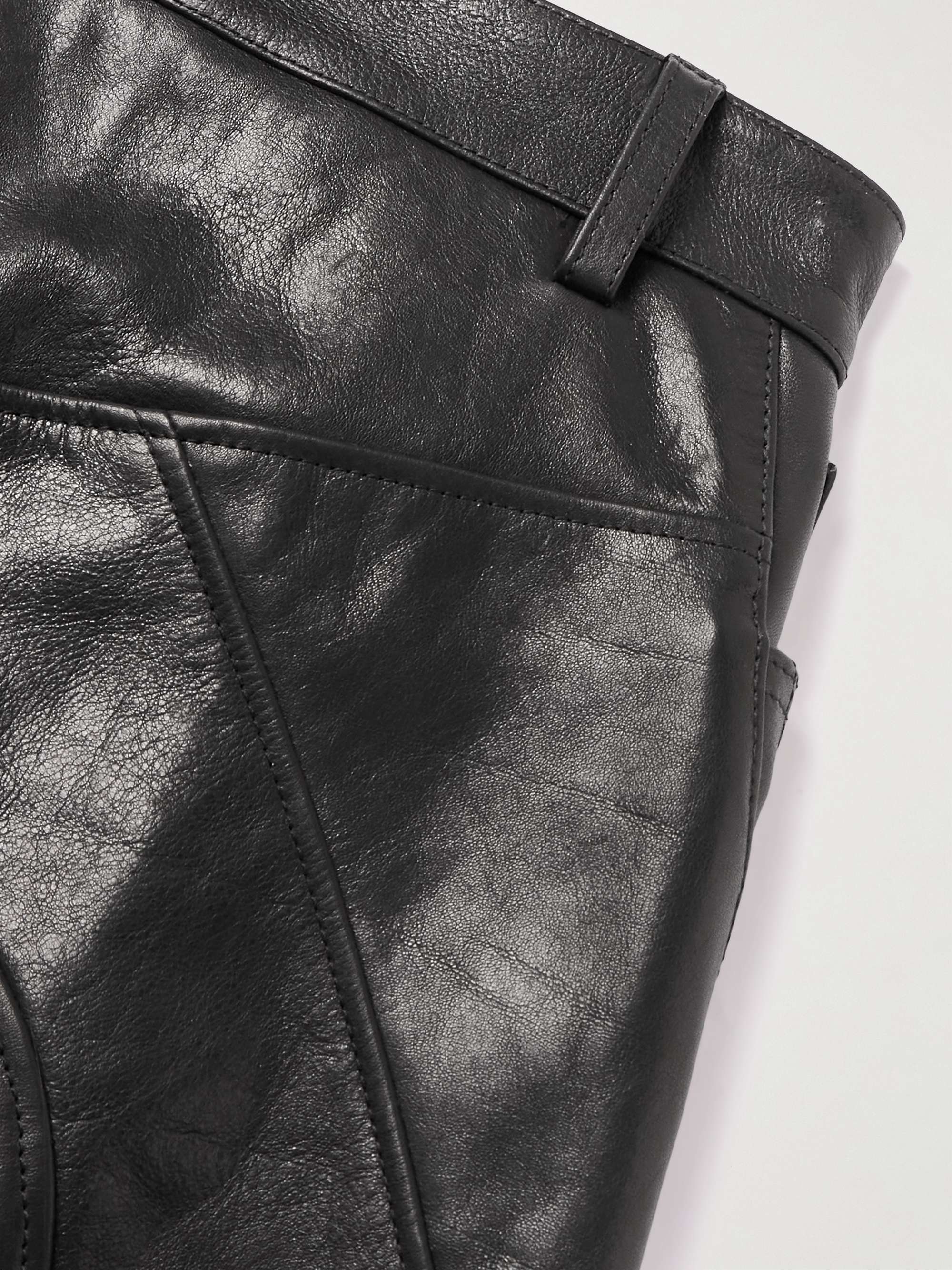 BALENCIAGA Biker Wide-Leg Panelled Leather Trousers for Men | MR PORTER