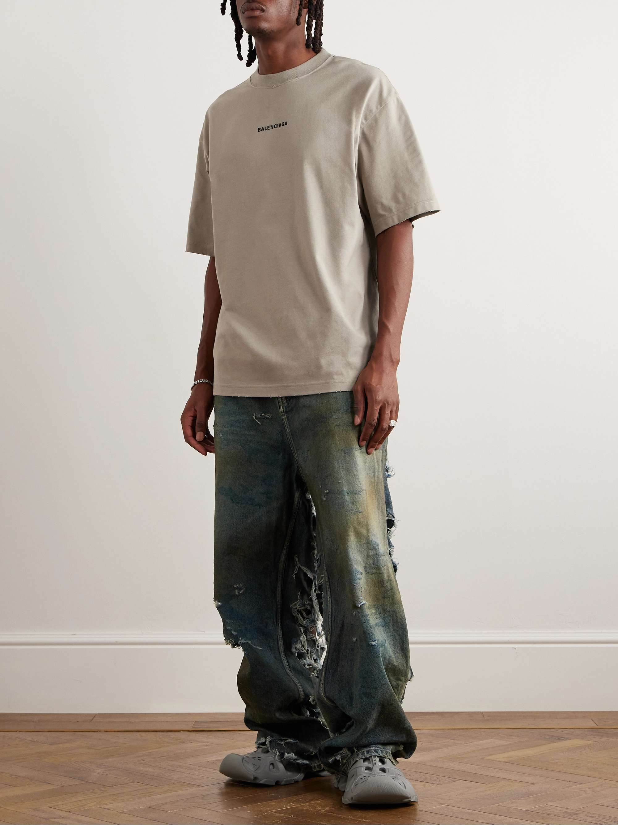 BALENCIAGA Super Destroyed Wide-Leg Jeans for Men | MR PORTER