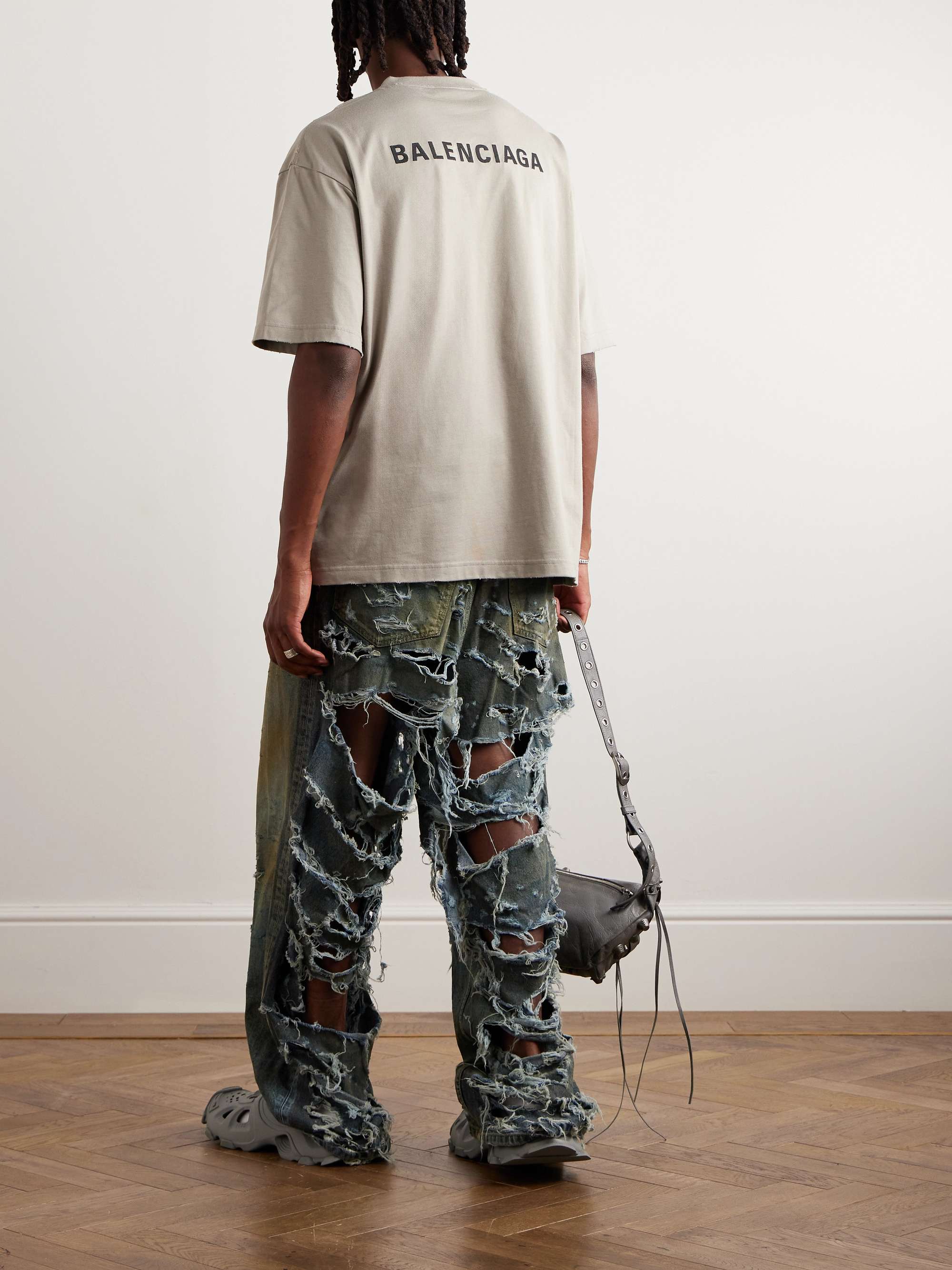 BALENCIAGA Super Destroyed Wide-Leg Jeans for Men