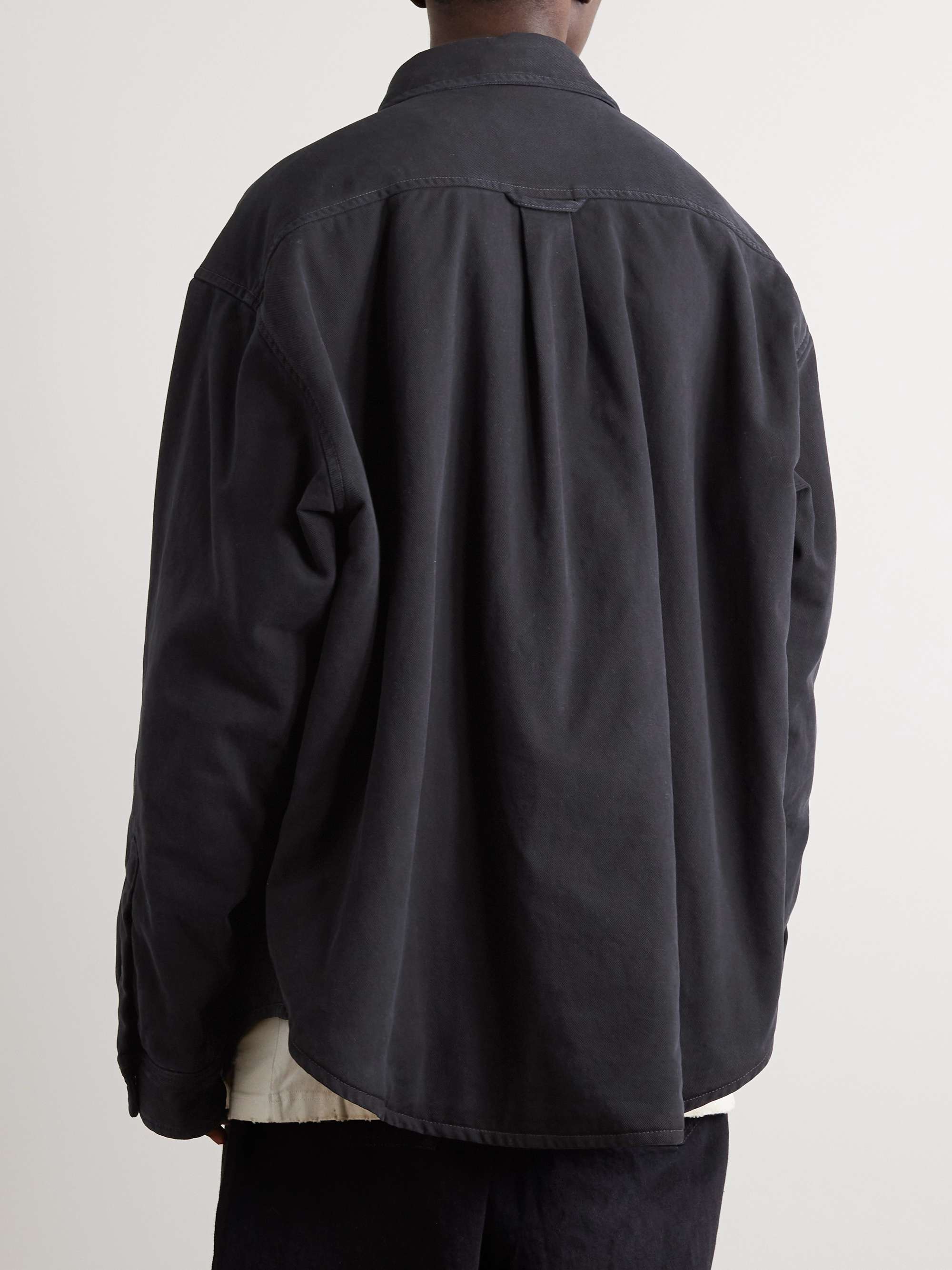 BALENCIAGA Oversized Logo-Embroidered Padded Denim Shirt