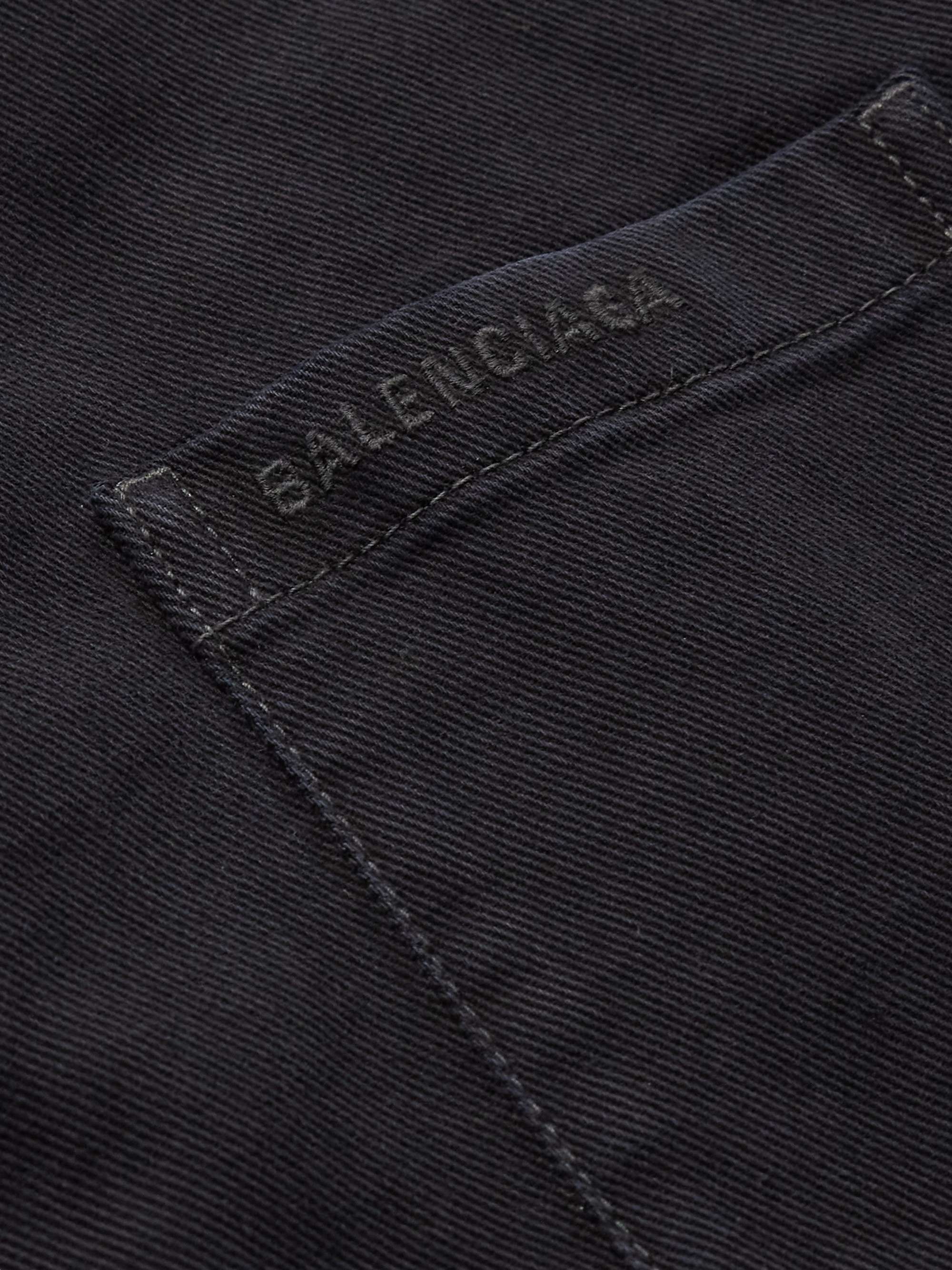 BALENCIAGA Oversized Logo-Embroidered Padded Denim Shirt