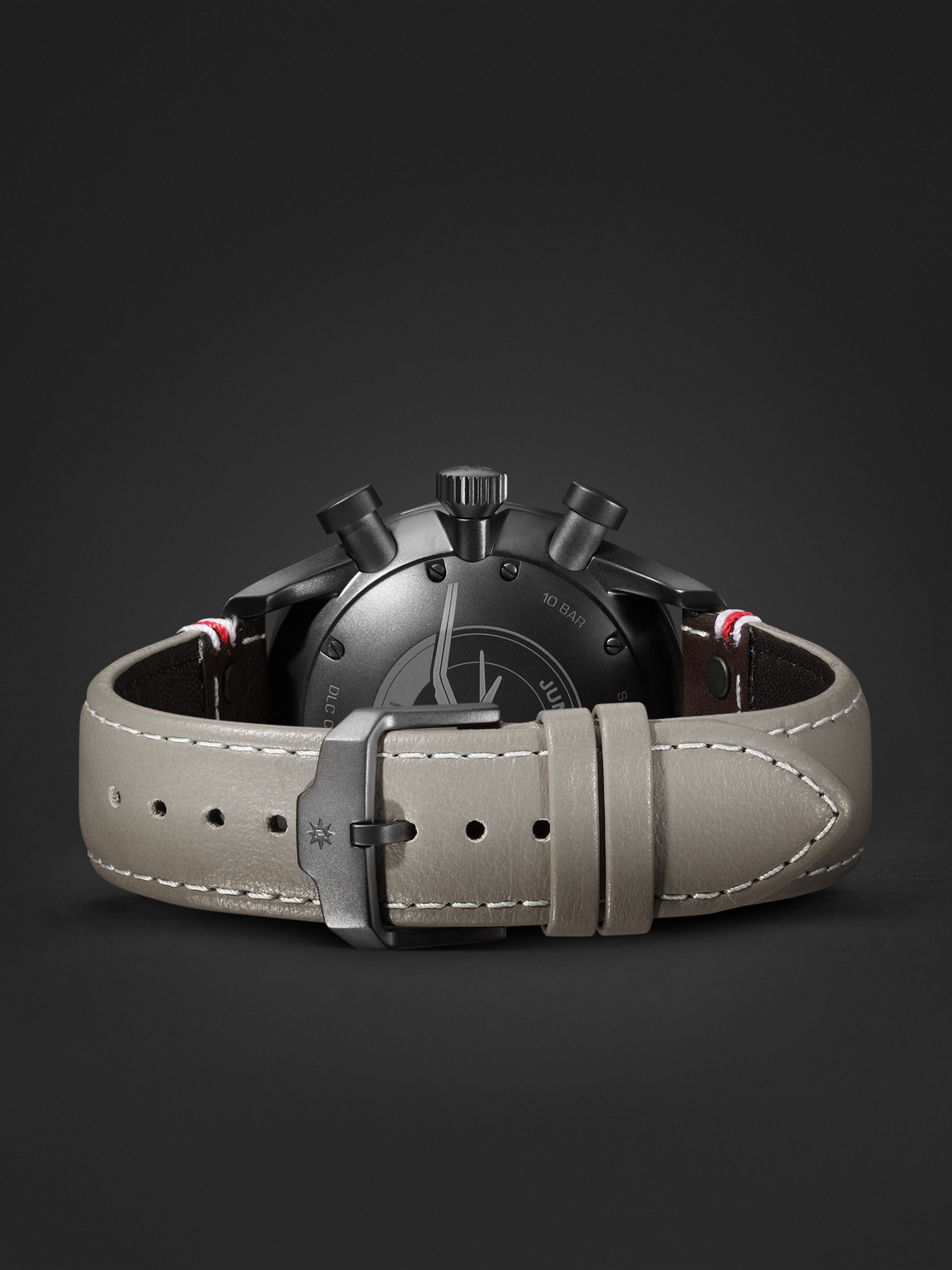  Junghans - Meister Pilot Chronoscope Desert Stainless Steel And Leather Watch, Ref. 27/3398.00 - Men - Neutrals 