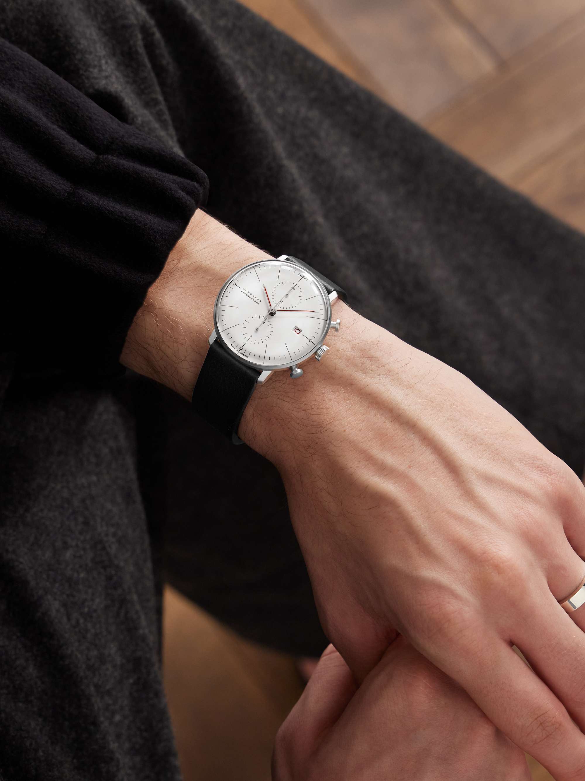 JUNGHANS Max Bill Regulator Bauhaus Automatic 40mm Stainless Steel and Leather Watch Ref. No. 27 4493.02 for Men MR PORTER