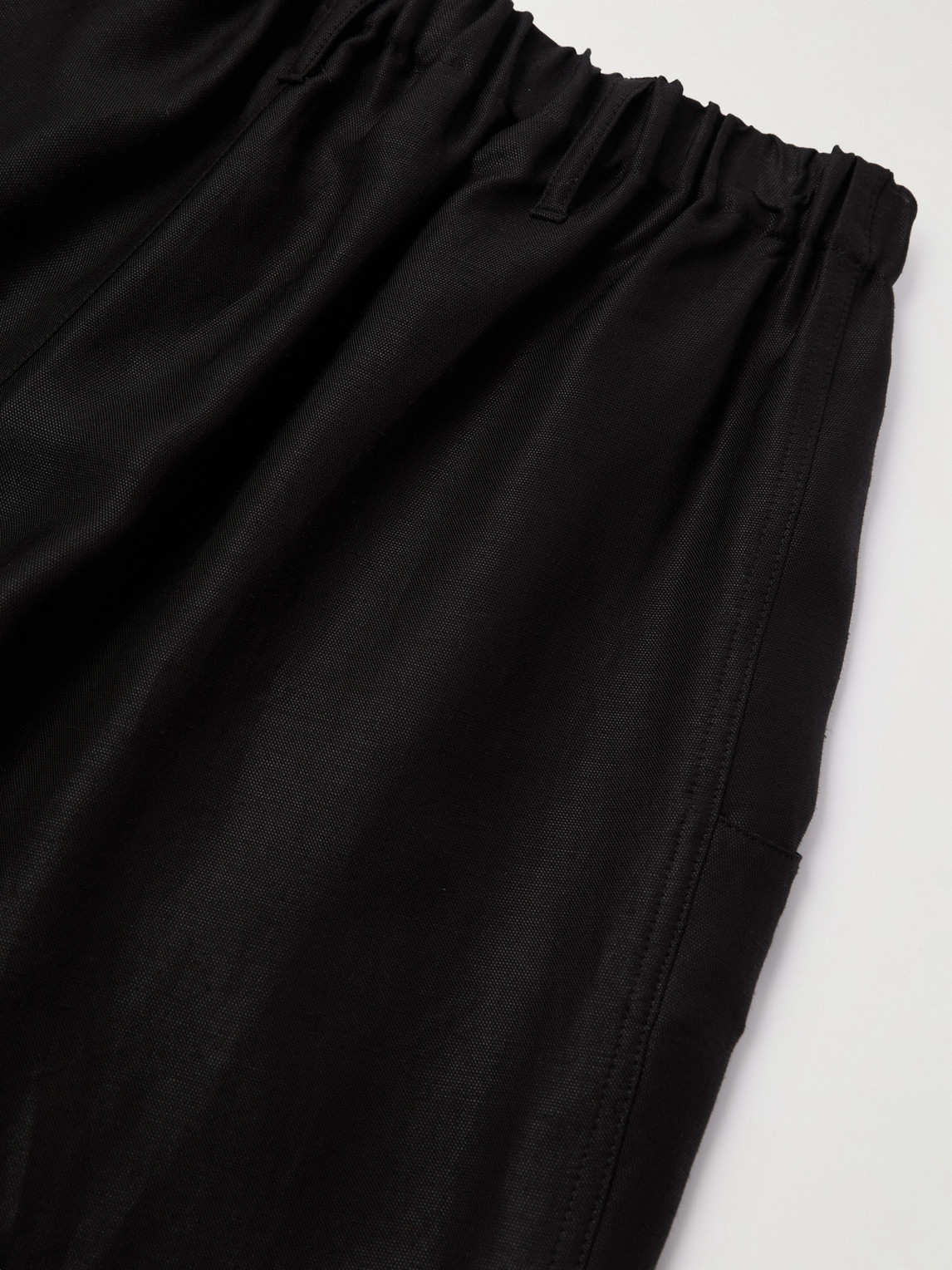 Shop Saint Laurent Tapered Shell Trousers In Black