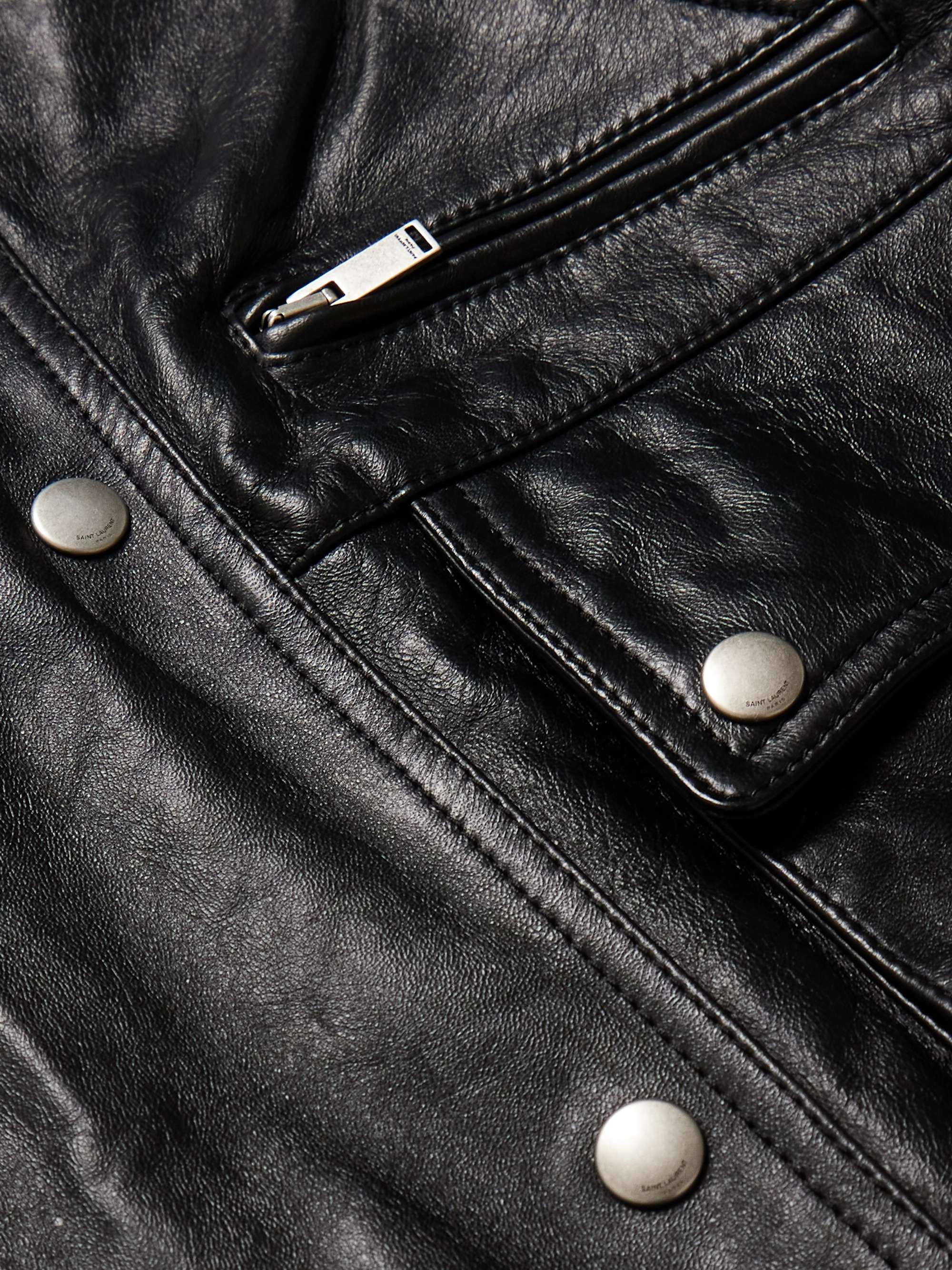 SAINT LAURENT Leather Biker Jacket