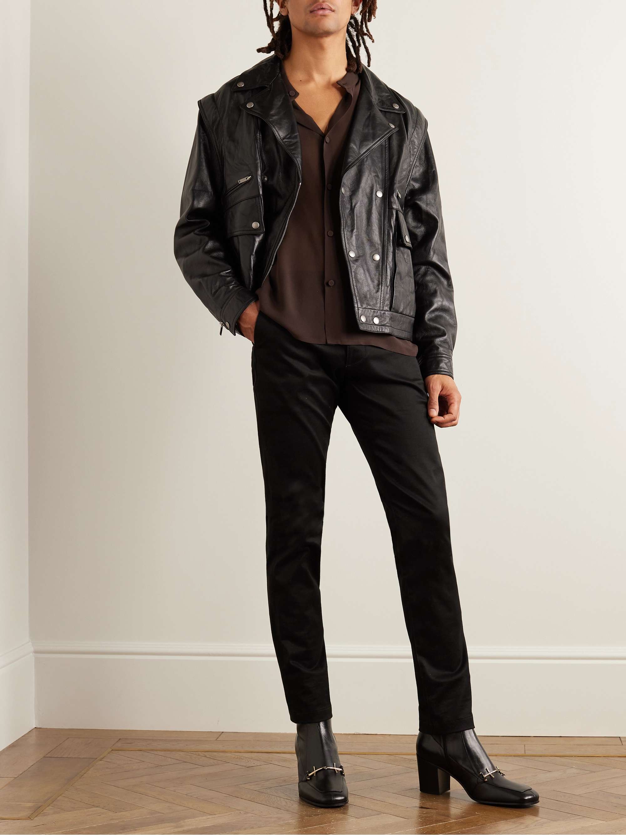 Imitation leather jacket - Black - Men | H&M IN-anthinhphatland.vn