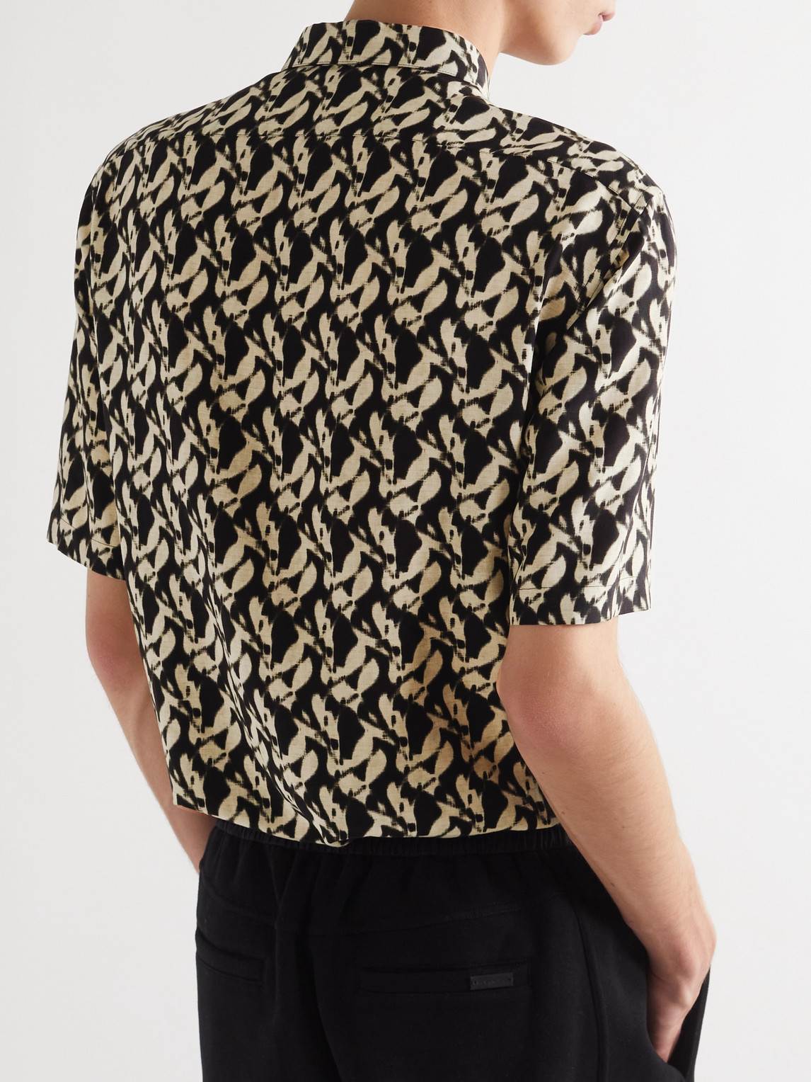 Shop Saint Laurent Printed Voile Shirt In Black