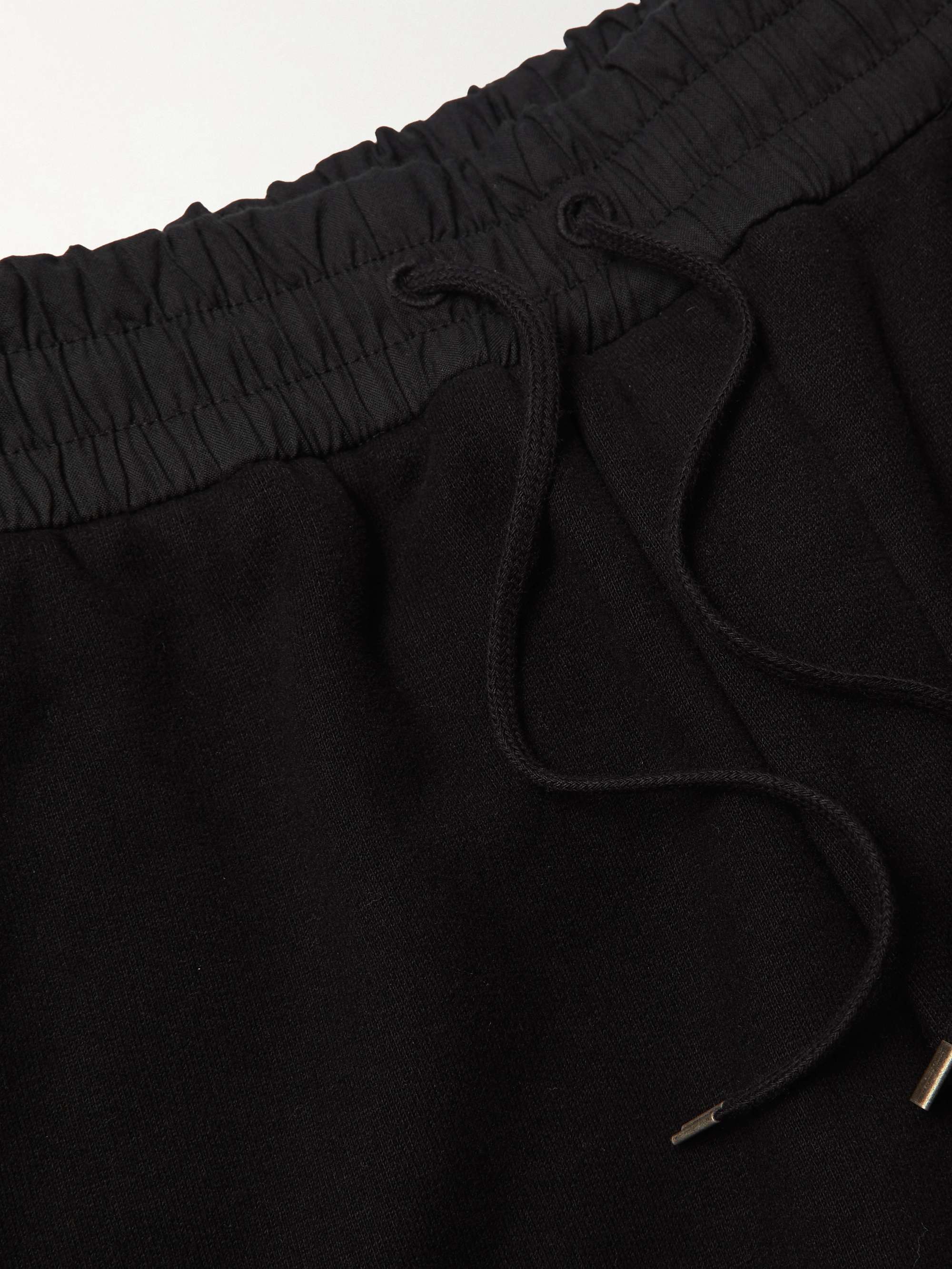 SAINT LAURENT شورت برباط شد مستقيم الساقين من قطن الجيرسي ومُطرّز بشعار العلامة