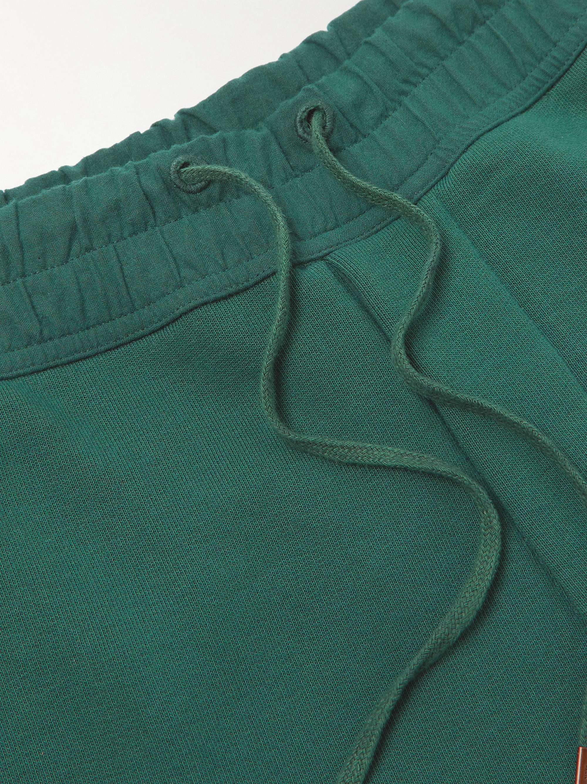 SAINT LAURENT Tapered Logo-Embroidered Cotton-Jersey Sweatpants
