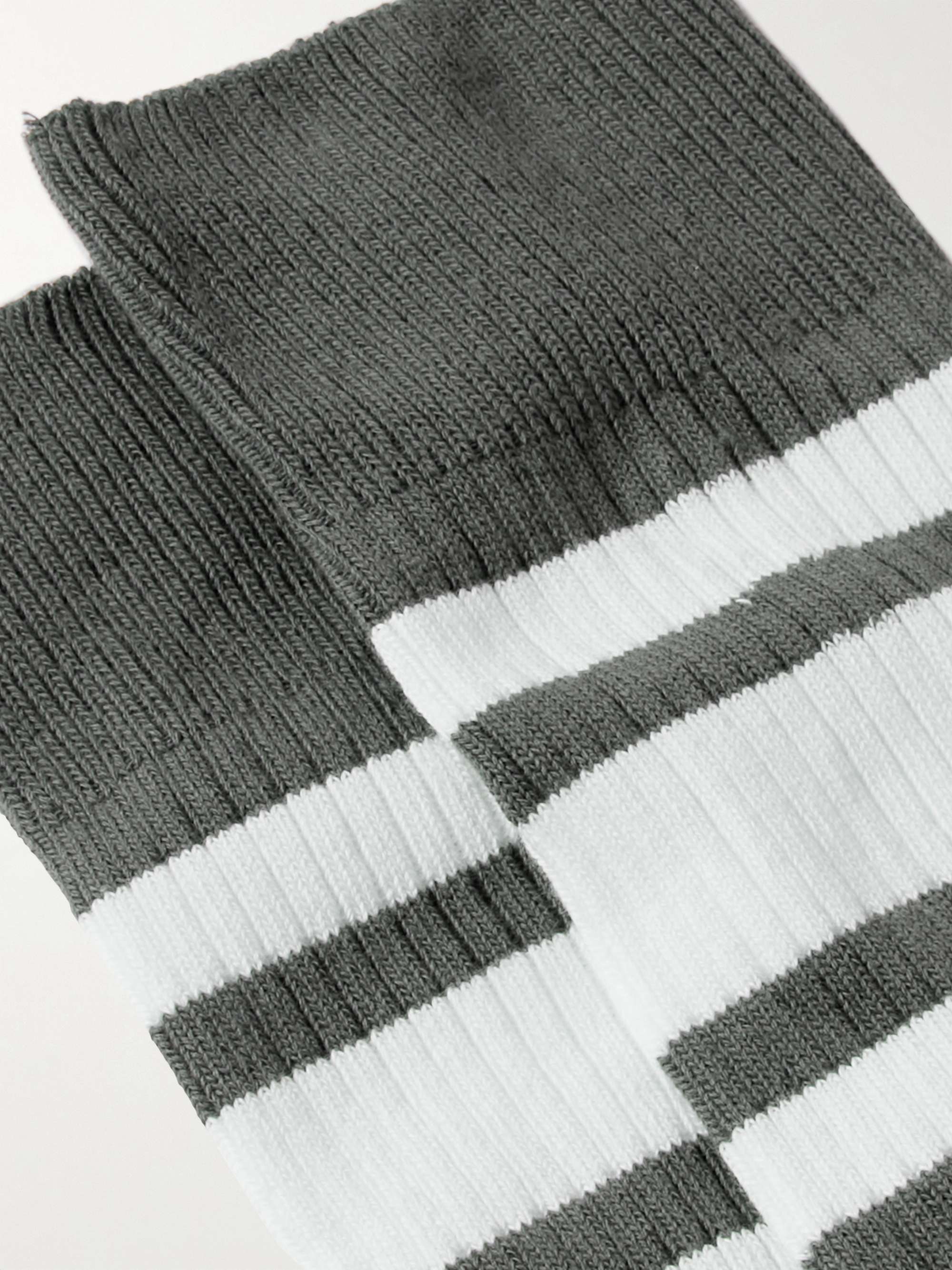 ARKET Nils Striped Ribbed Cotton-Blend Socks