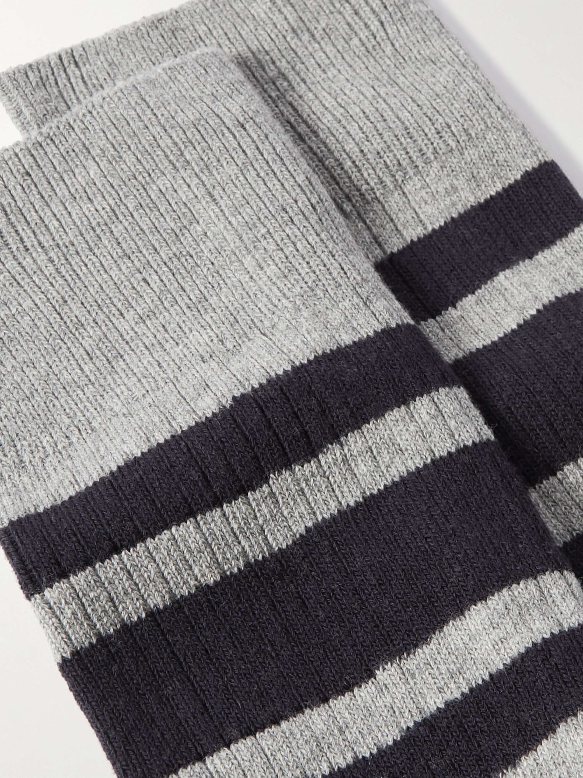 ARKET Nils Striped Ribbed Cotton-Blend Socks