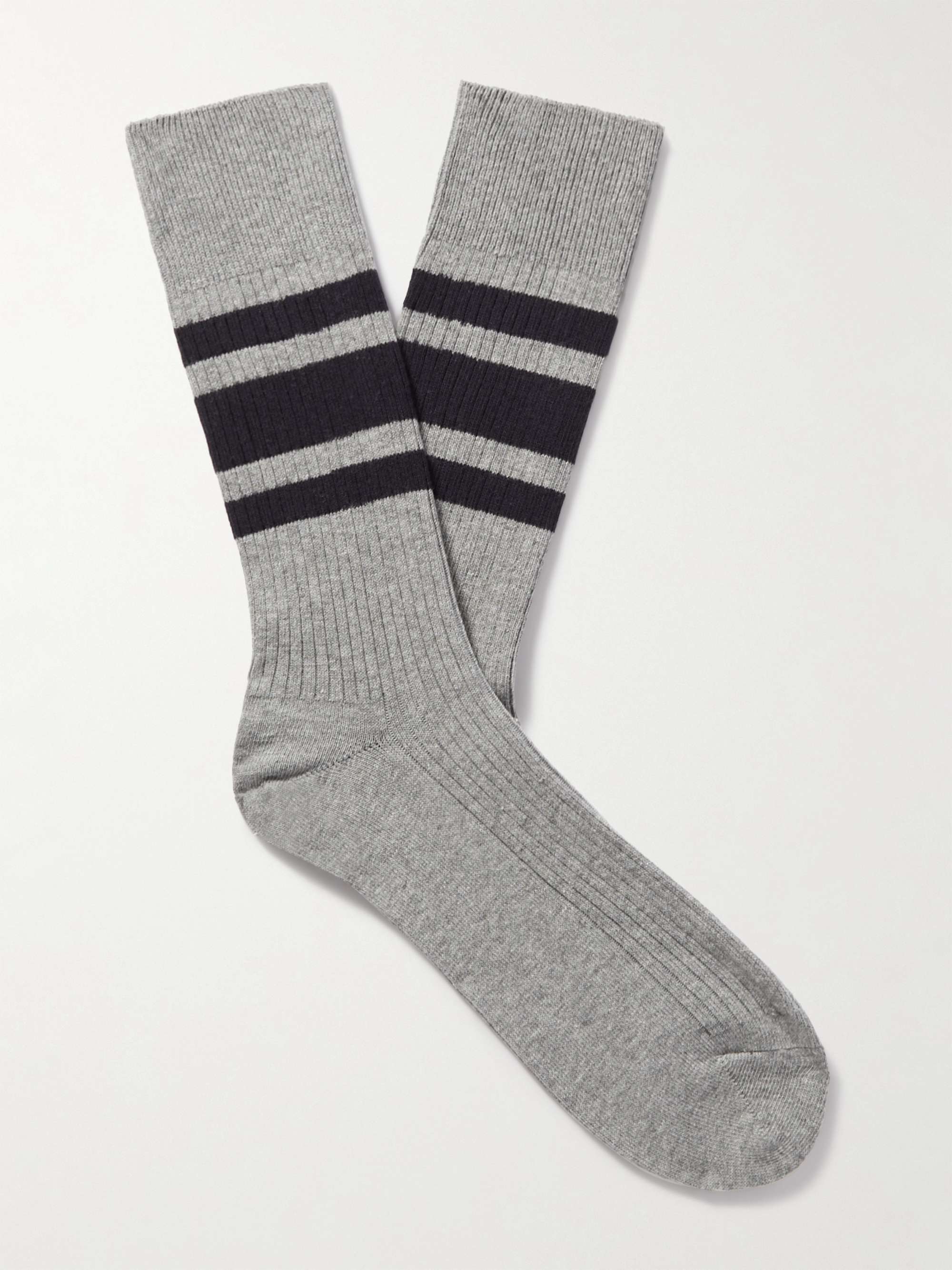 ARKET Nils Striped Ribbed Cotton-Blend Socks